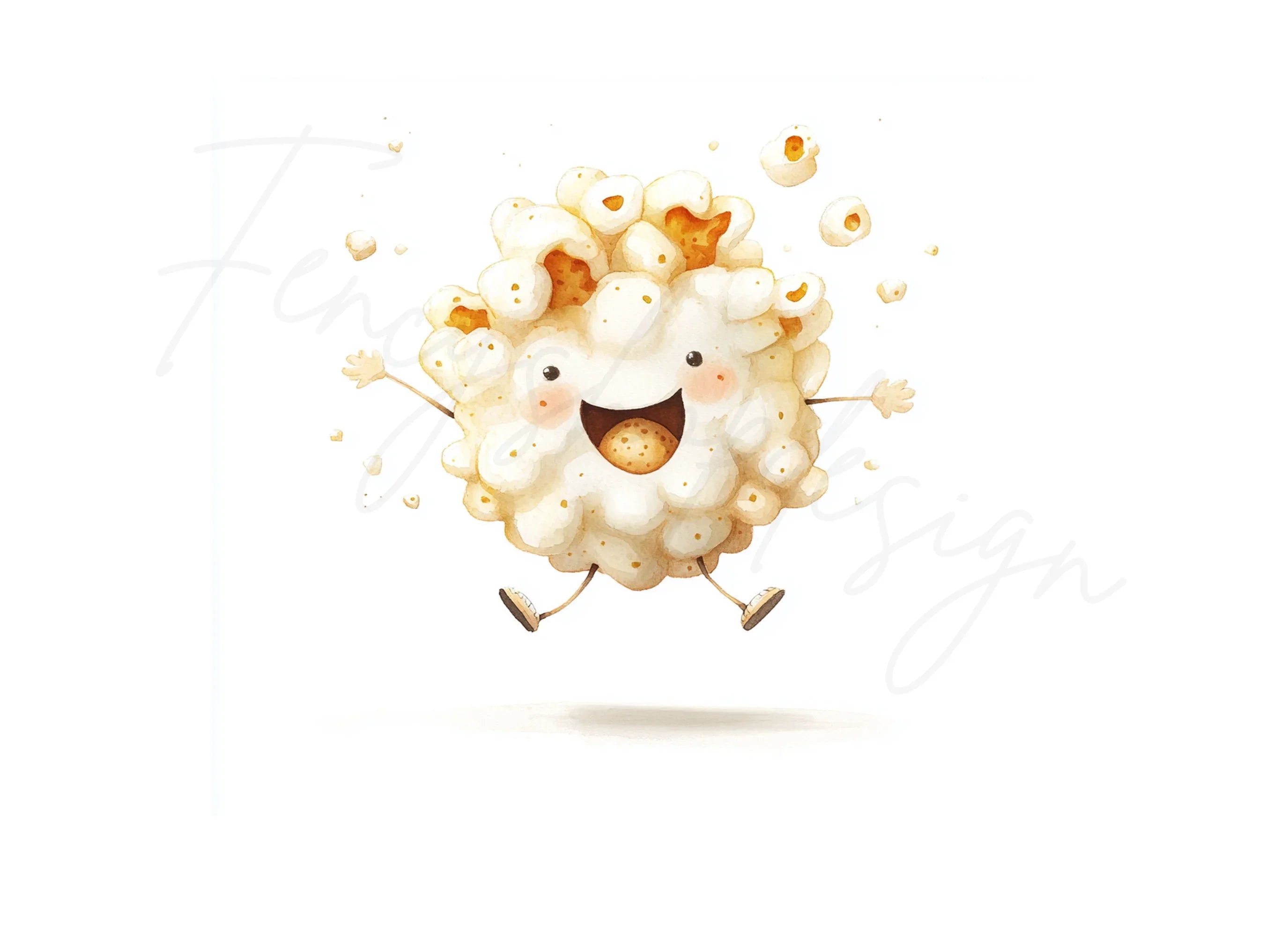Happy Popcorn Characters Clipart Bundle