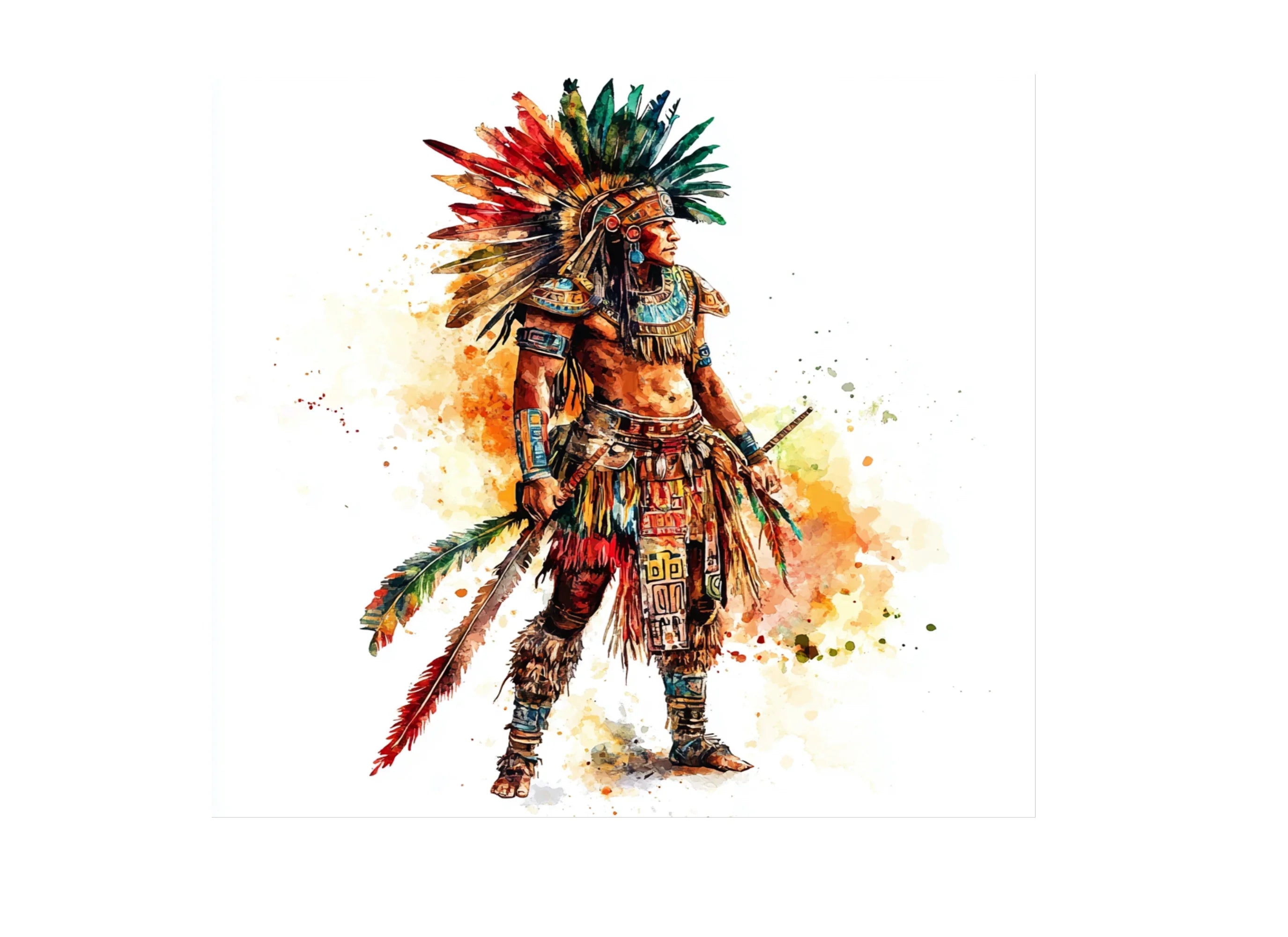 Warrior Feather Headdress Clipart Bundle