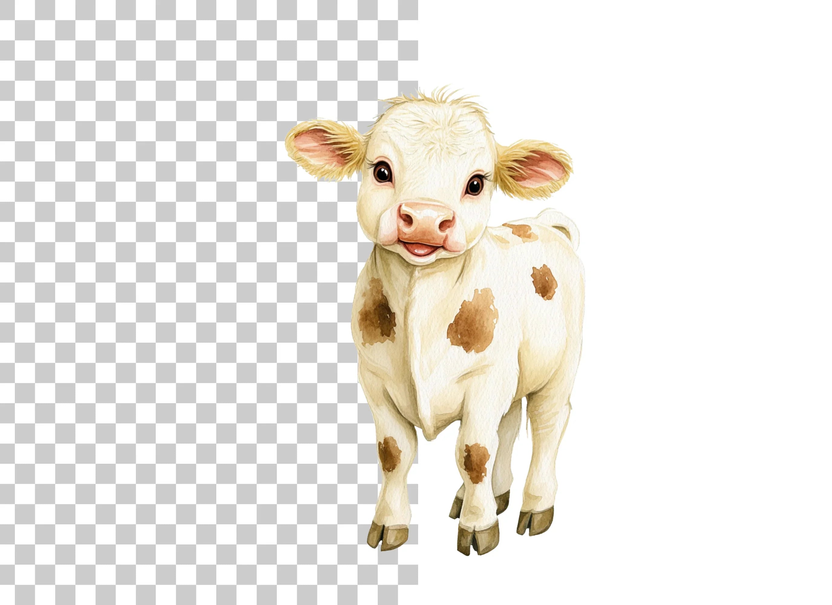 Cute Baby Calf Clipart Bundle