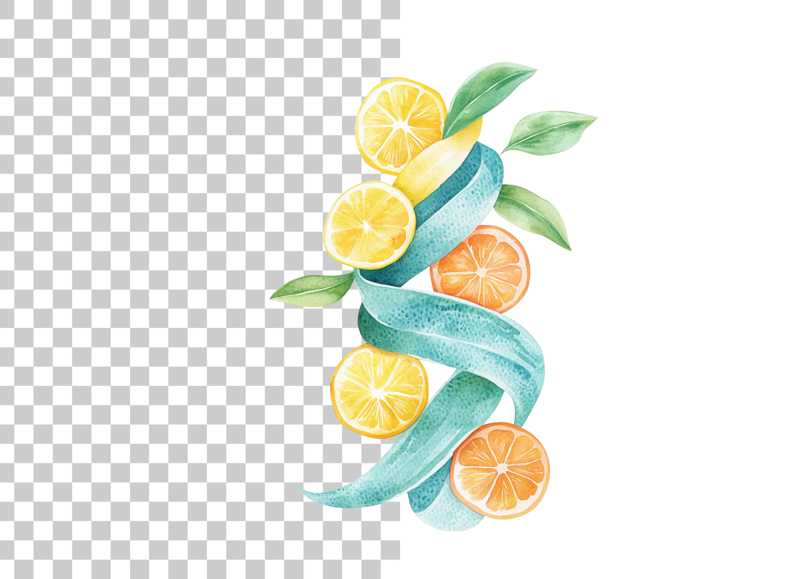 Citrus Swirl Clipart Bundle