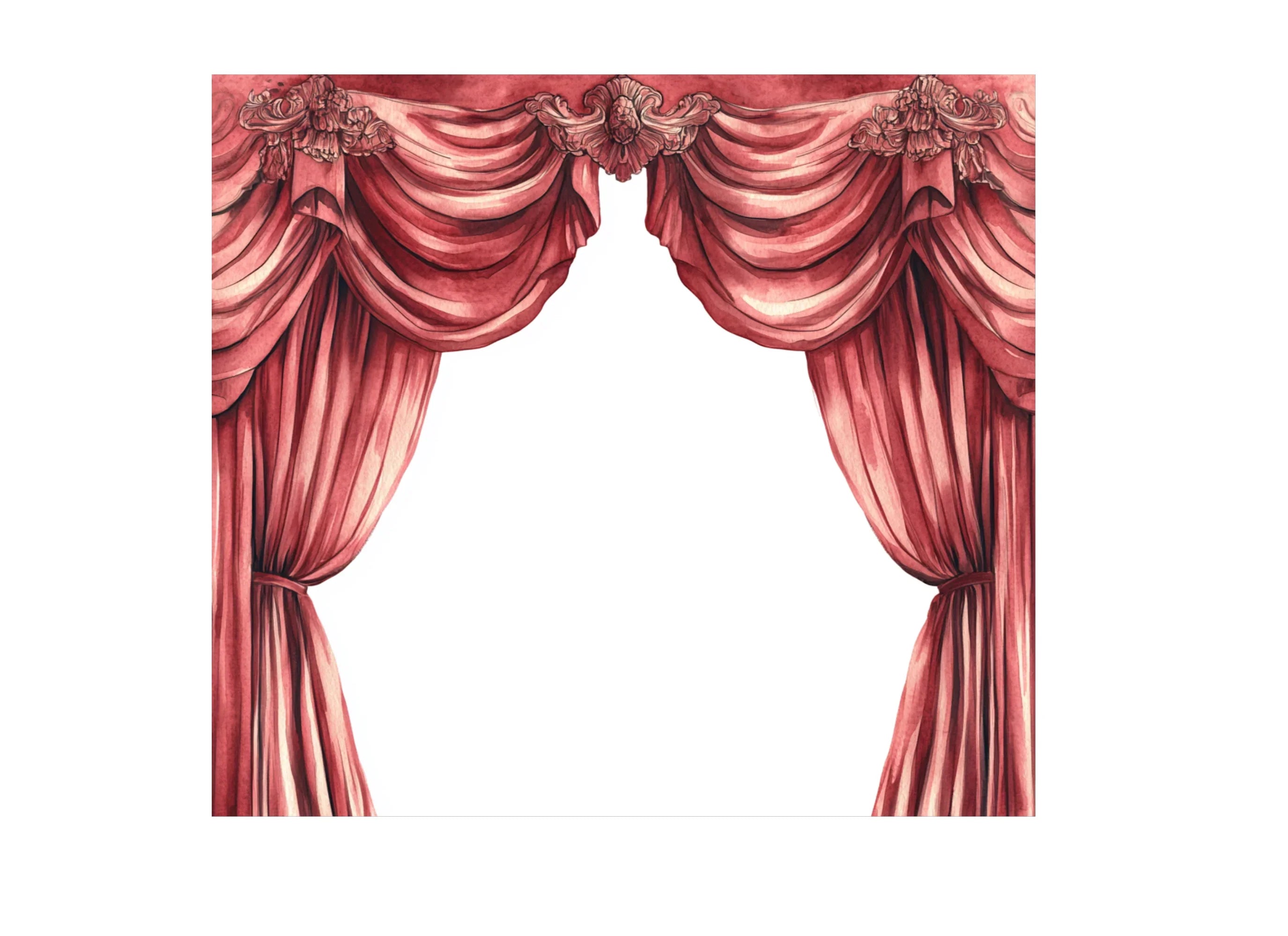 Luxurious Red Curtain Clipart Bundle