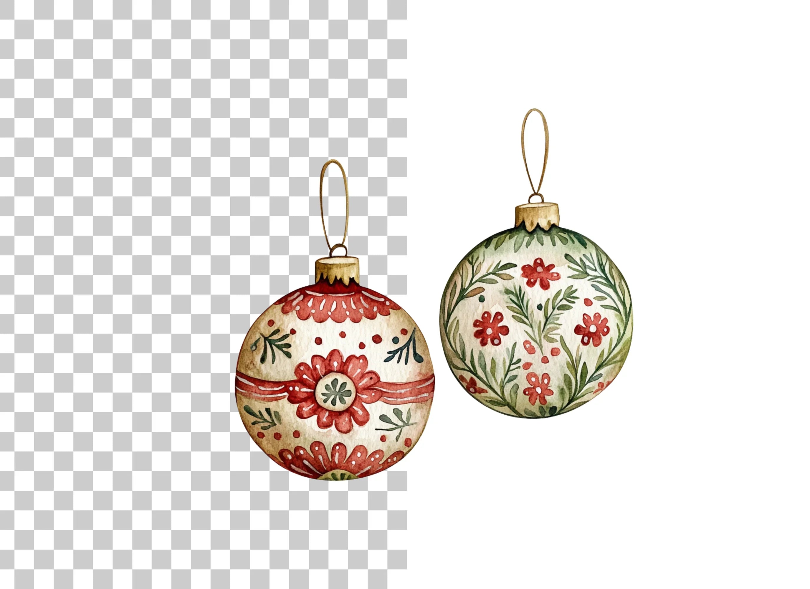 Christmas Ornaments Clipart Bundle