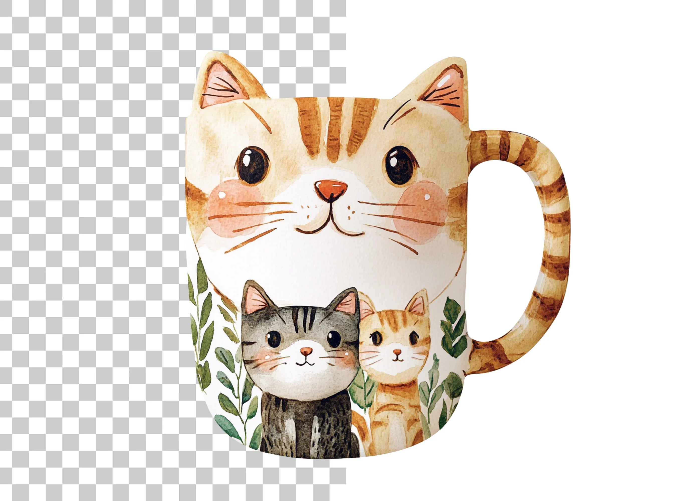 Cute Cat Family Clipart Bundle