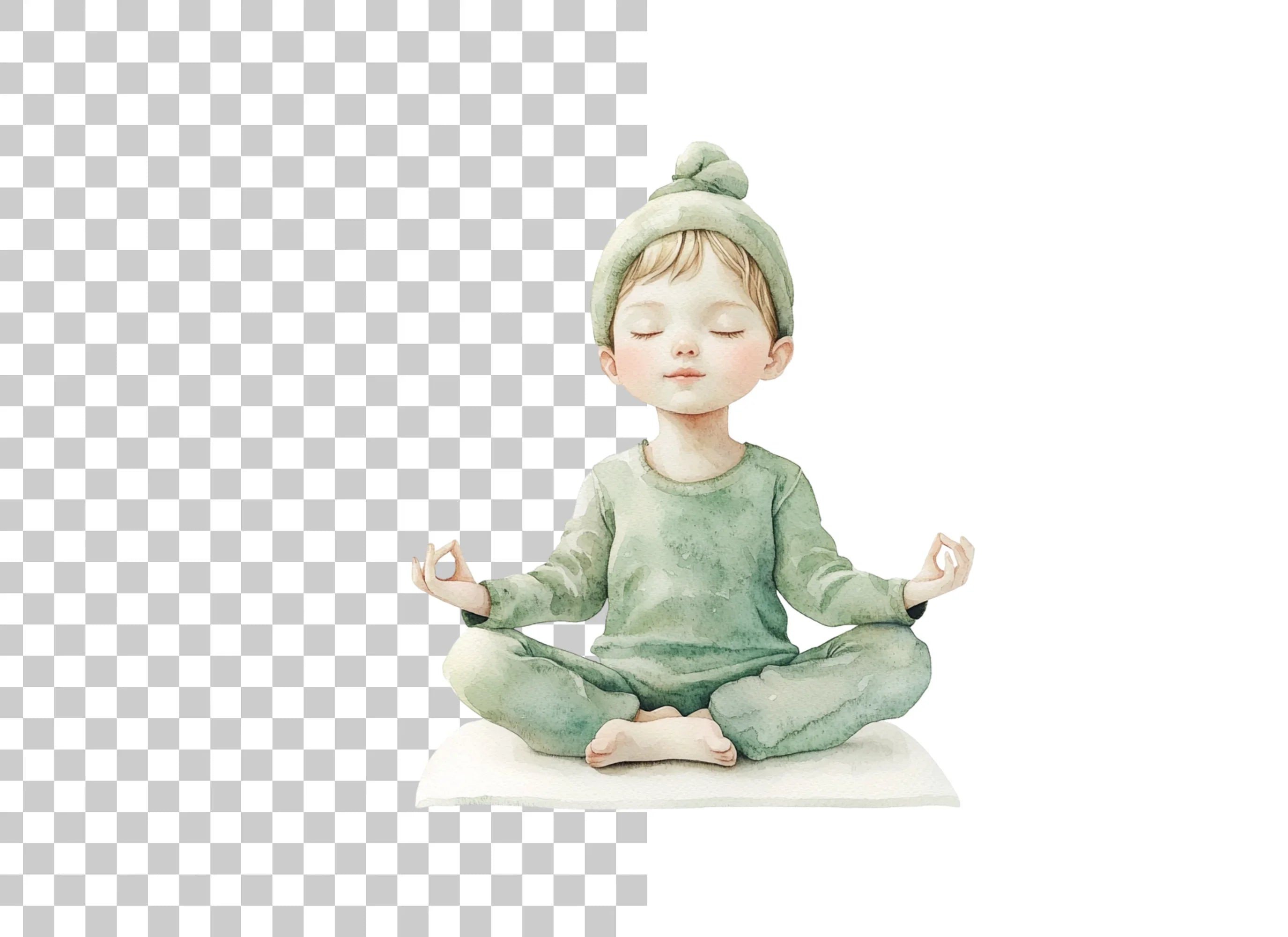 Kids Yoga Meditation Clipart Bundle