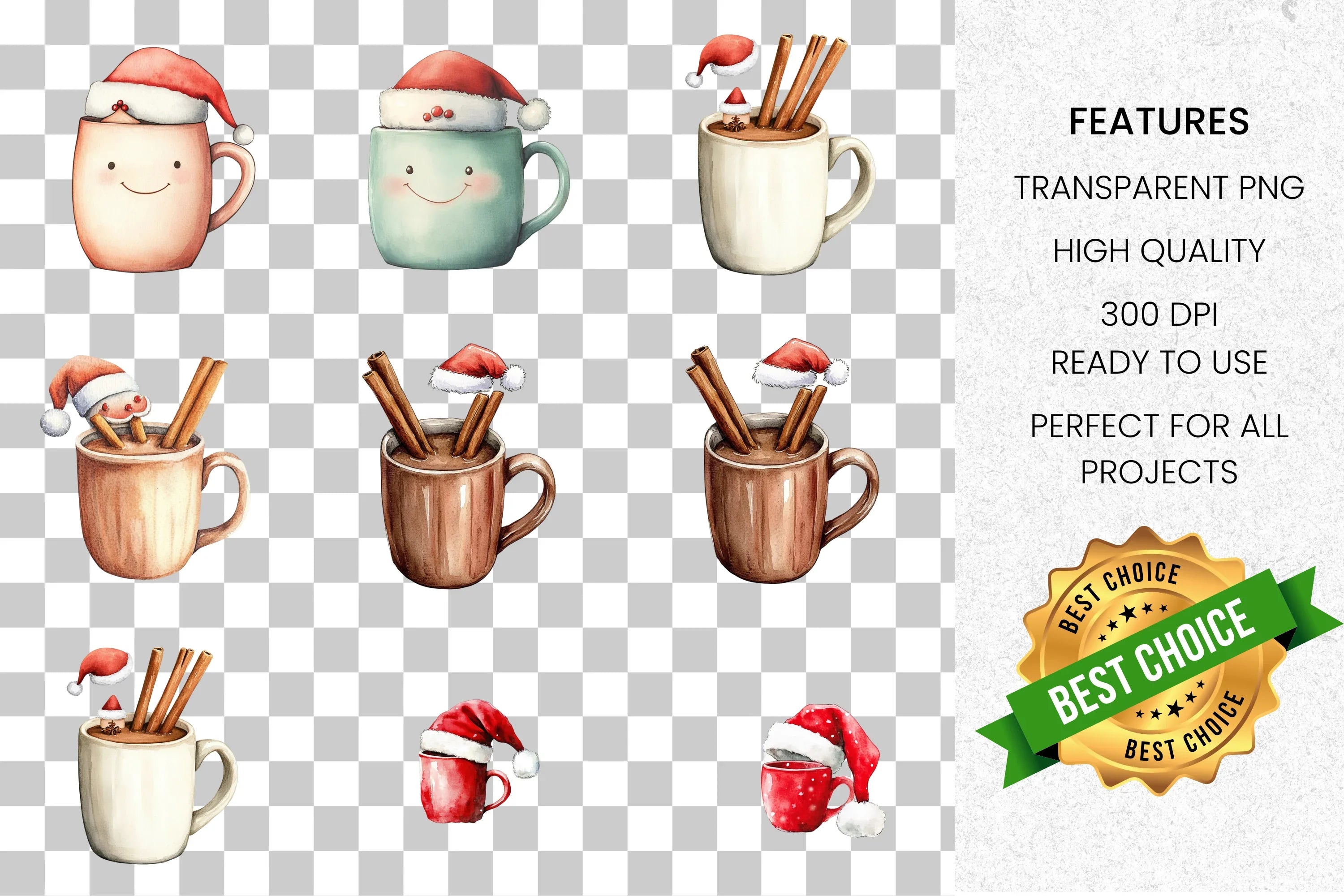 Festive Laptop with Christmas Lights Clipart Bundle