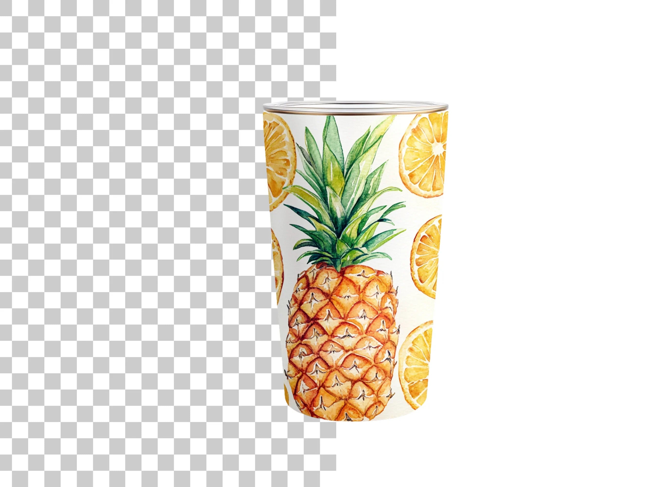 Pineapple and Orange Slices Tumbler Clipart Bundle