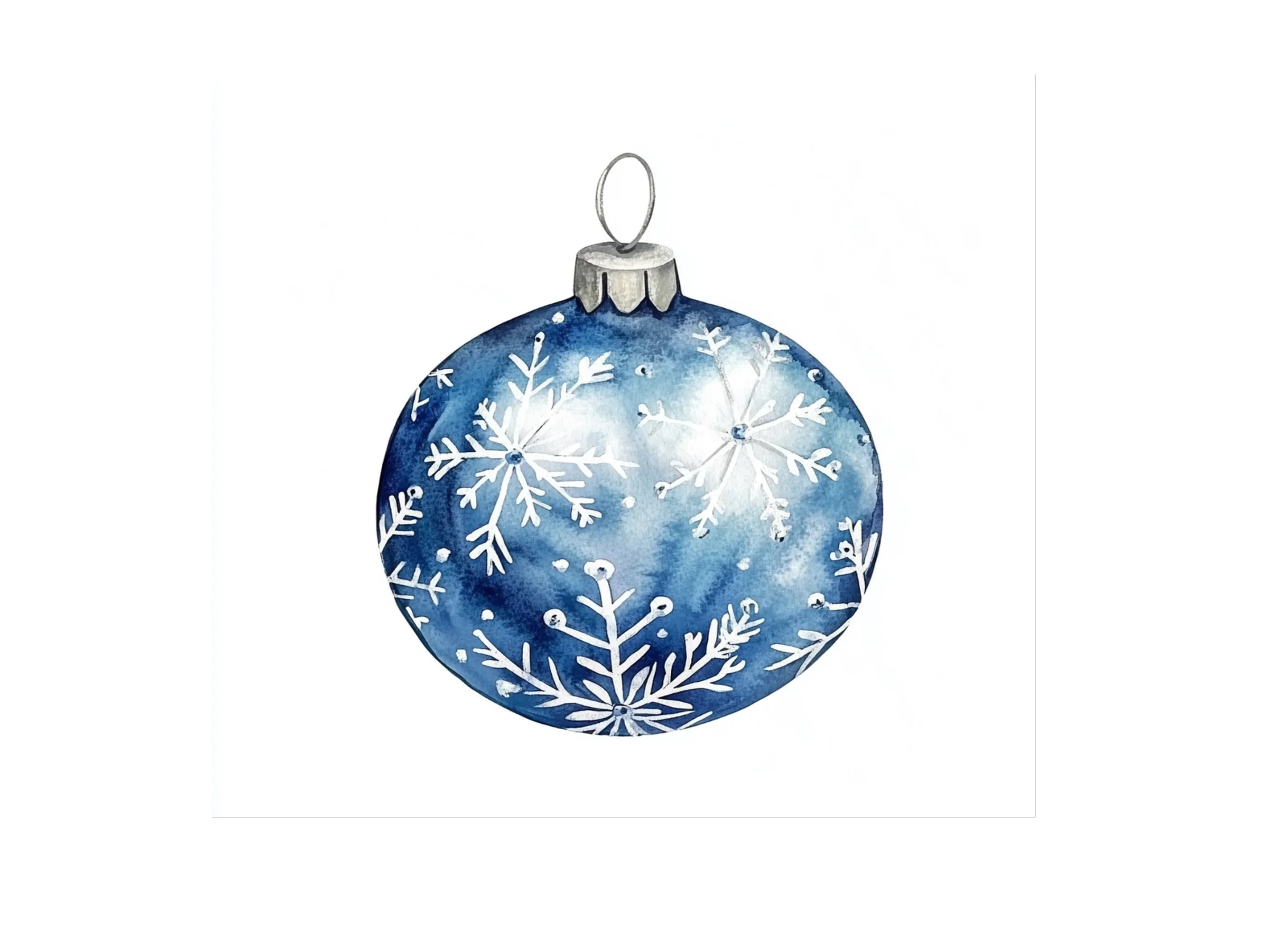 Blue Christmas Ornaments Clipart Bundle