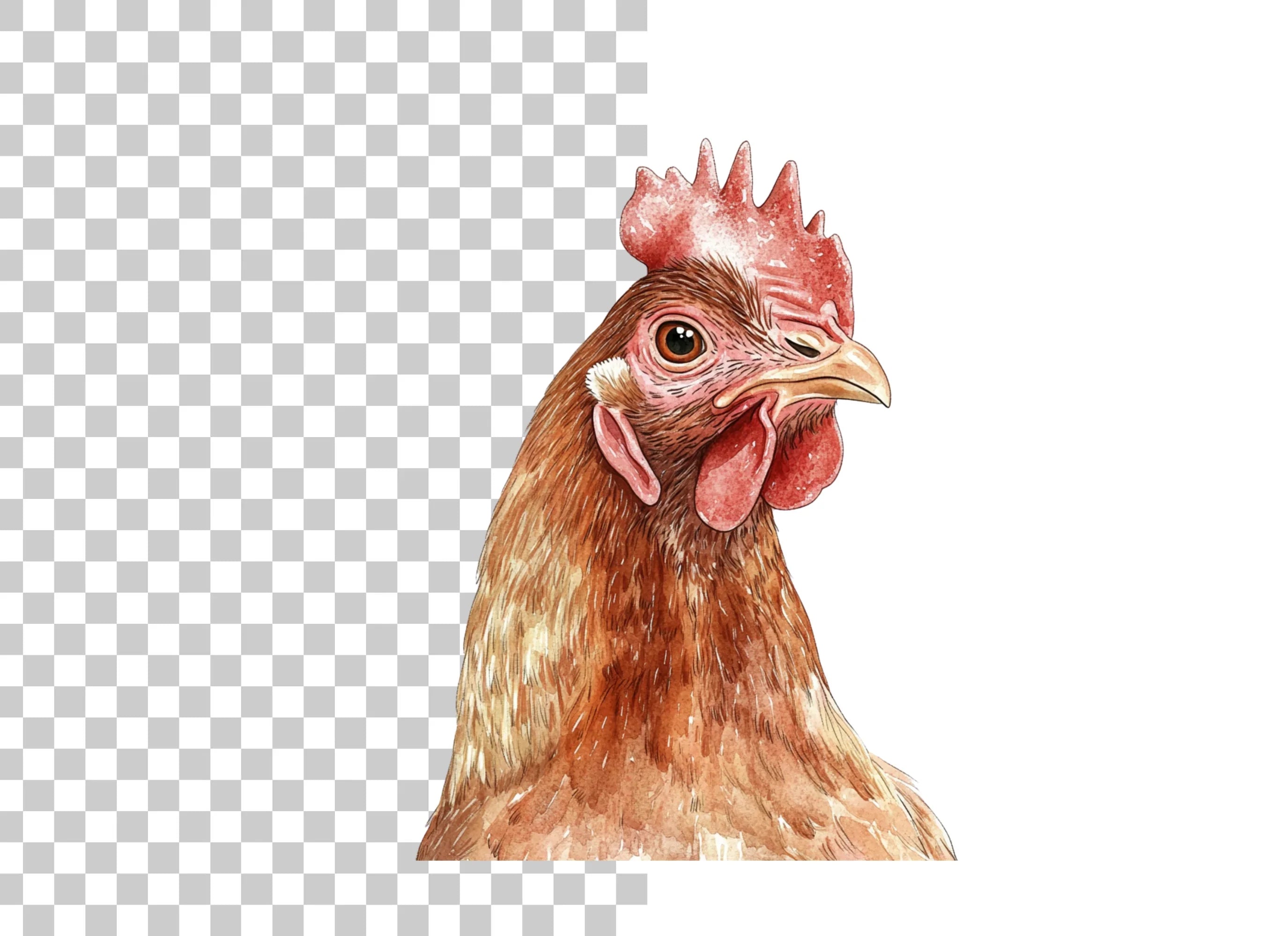 Detailed Hen Head Clipart Bundle