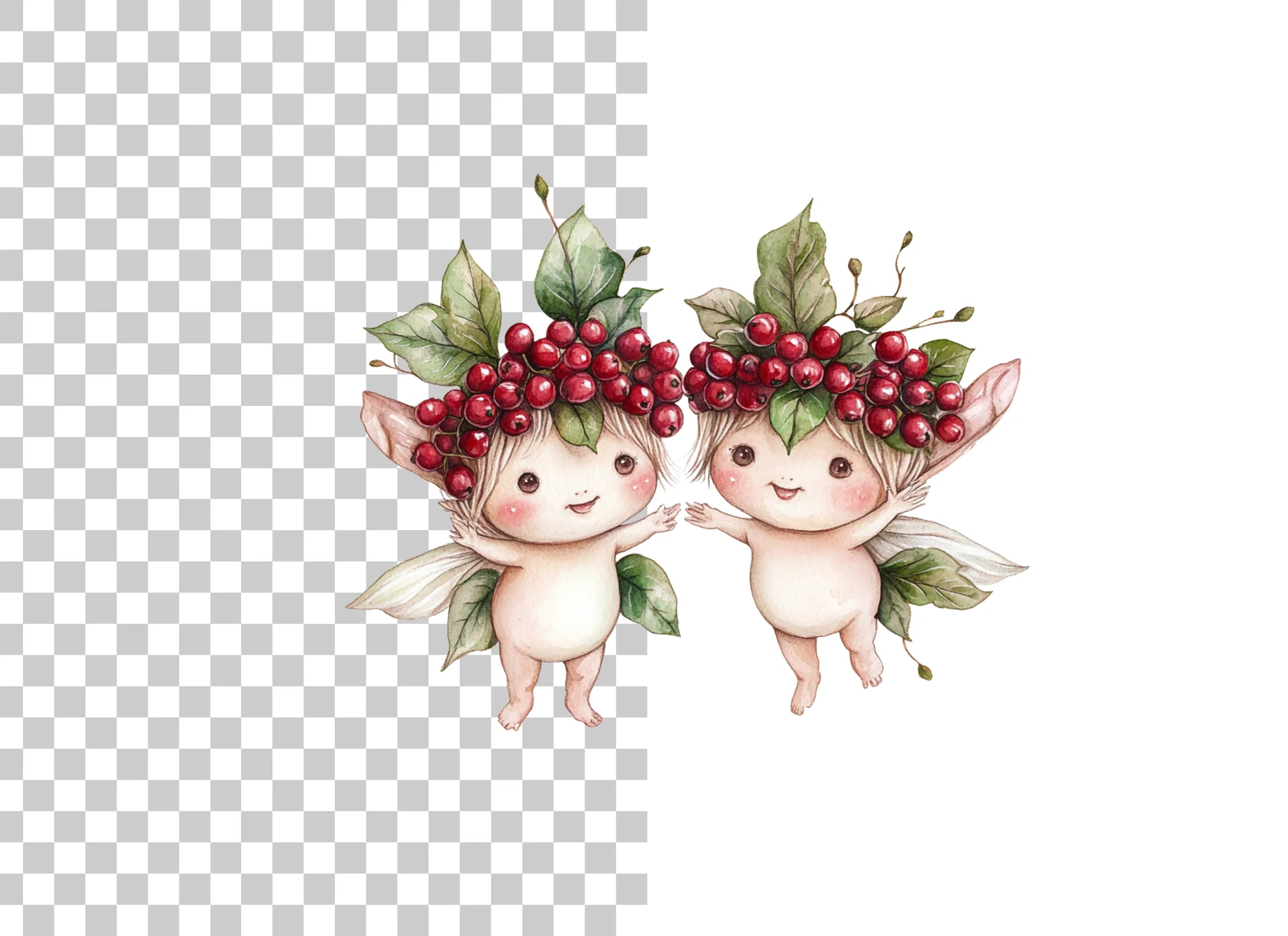 Cute Berry Babies Clipart Bundle