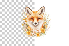 Folk Art Floral Fox Clipart Bundle - CraftNest - Digital Crafting and Art