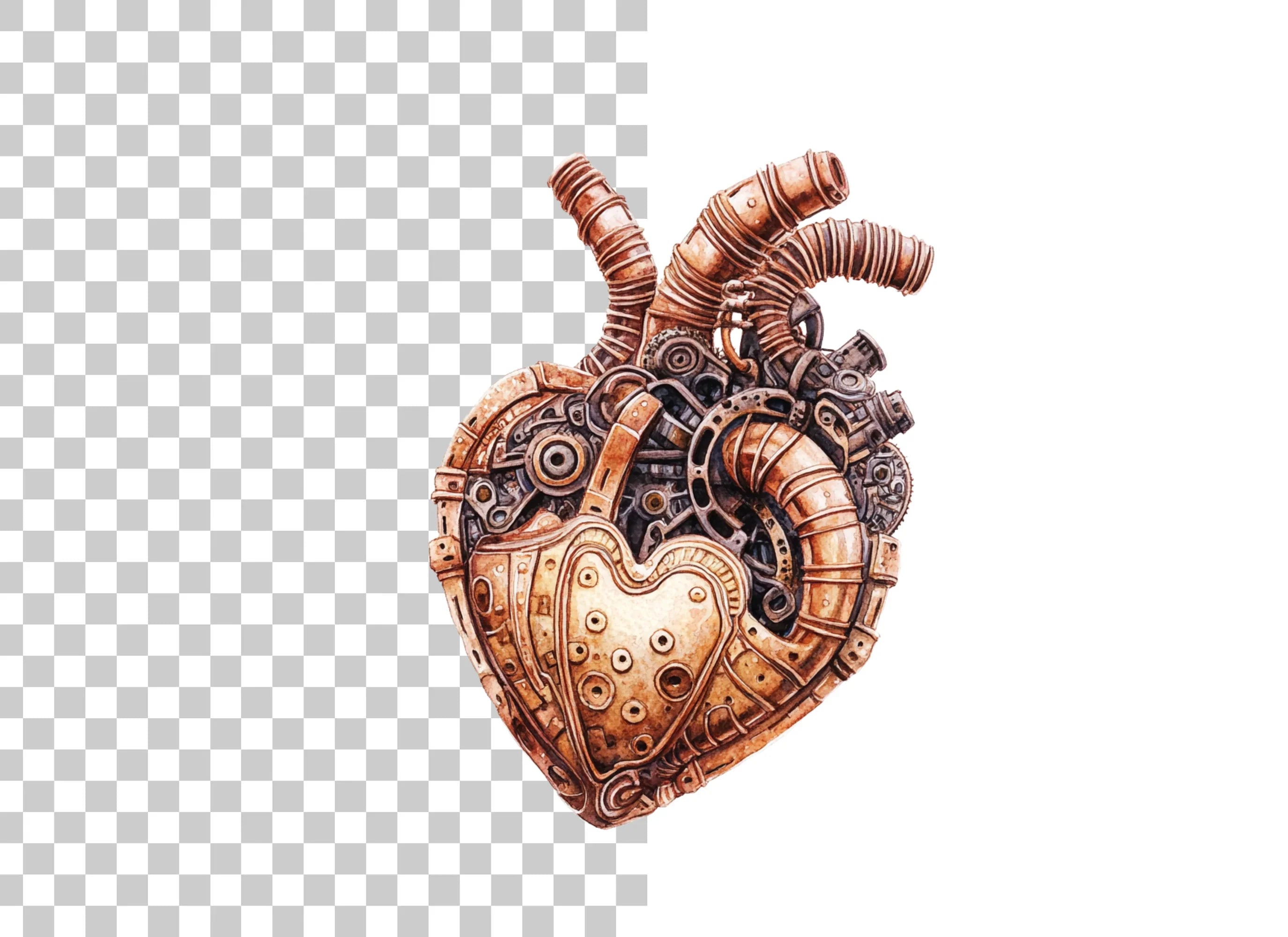 Steampunk Hearts Clipart Bundle