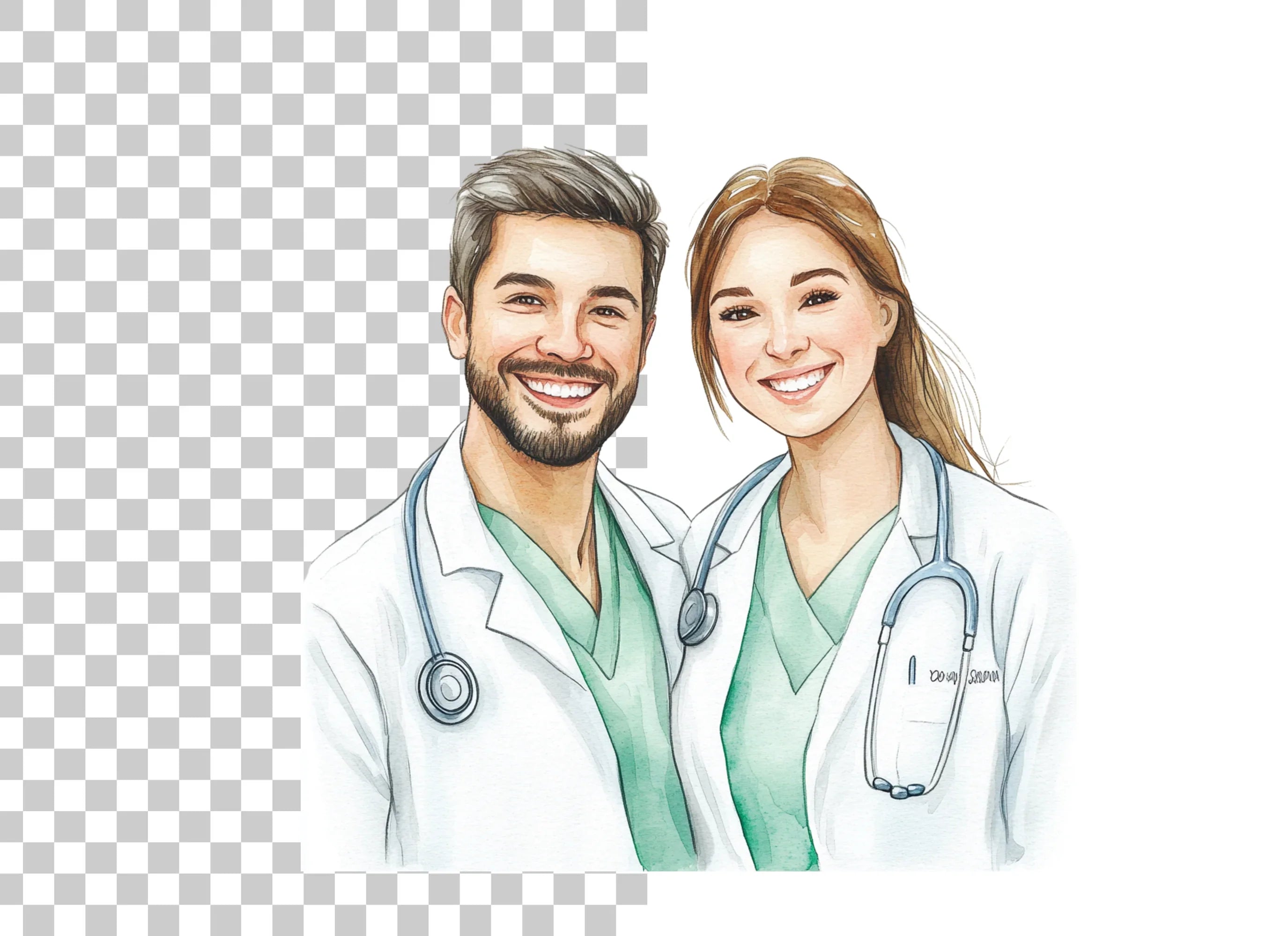 Smiling Medical Professionals Clipart Bundle