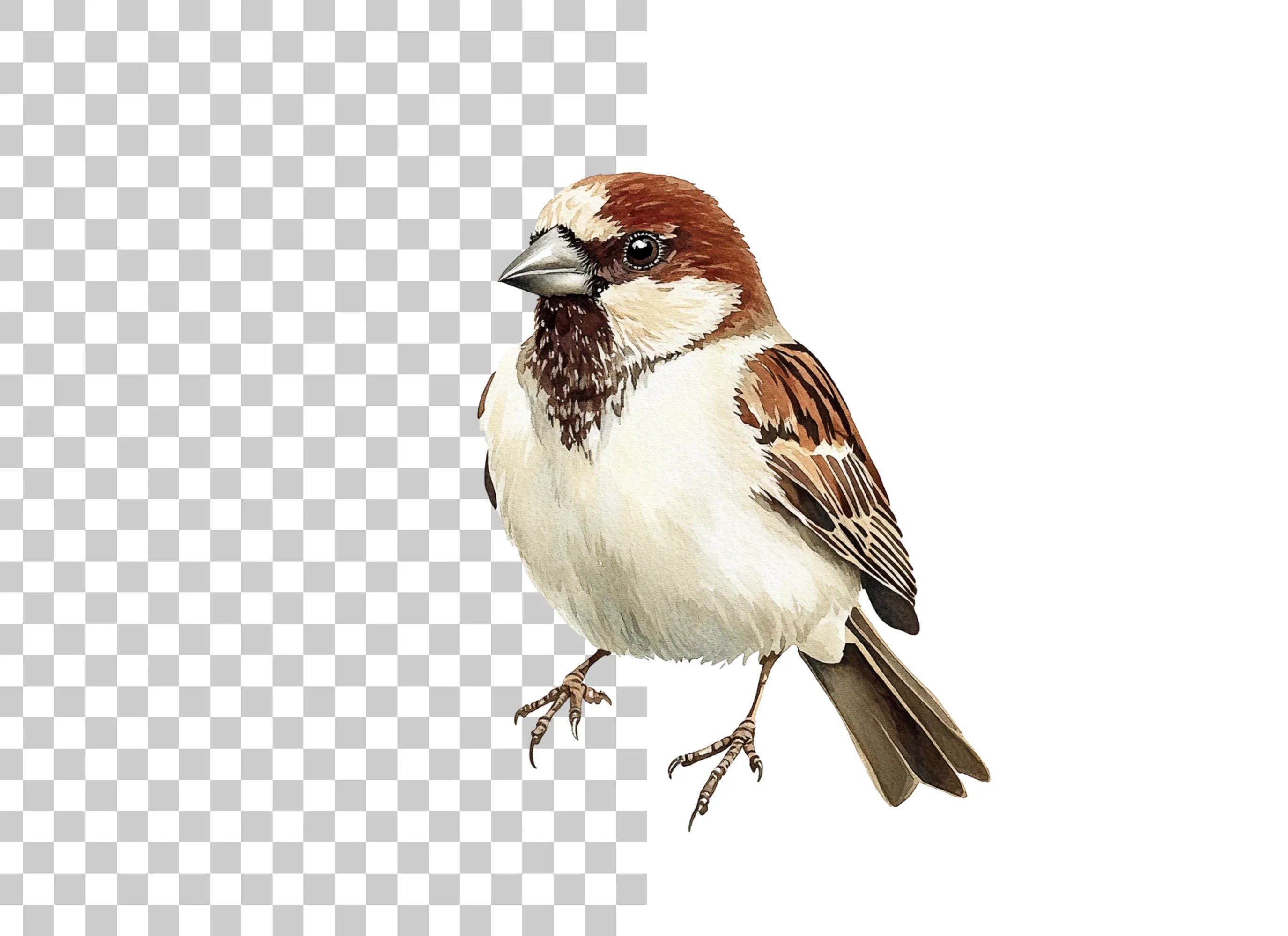 Realistic Sparrow Bird Clipart Bundle
