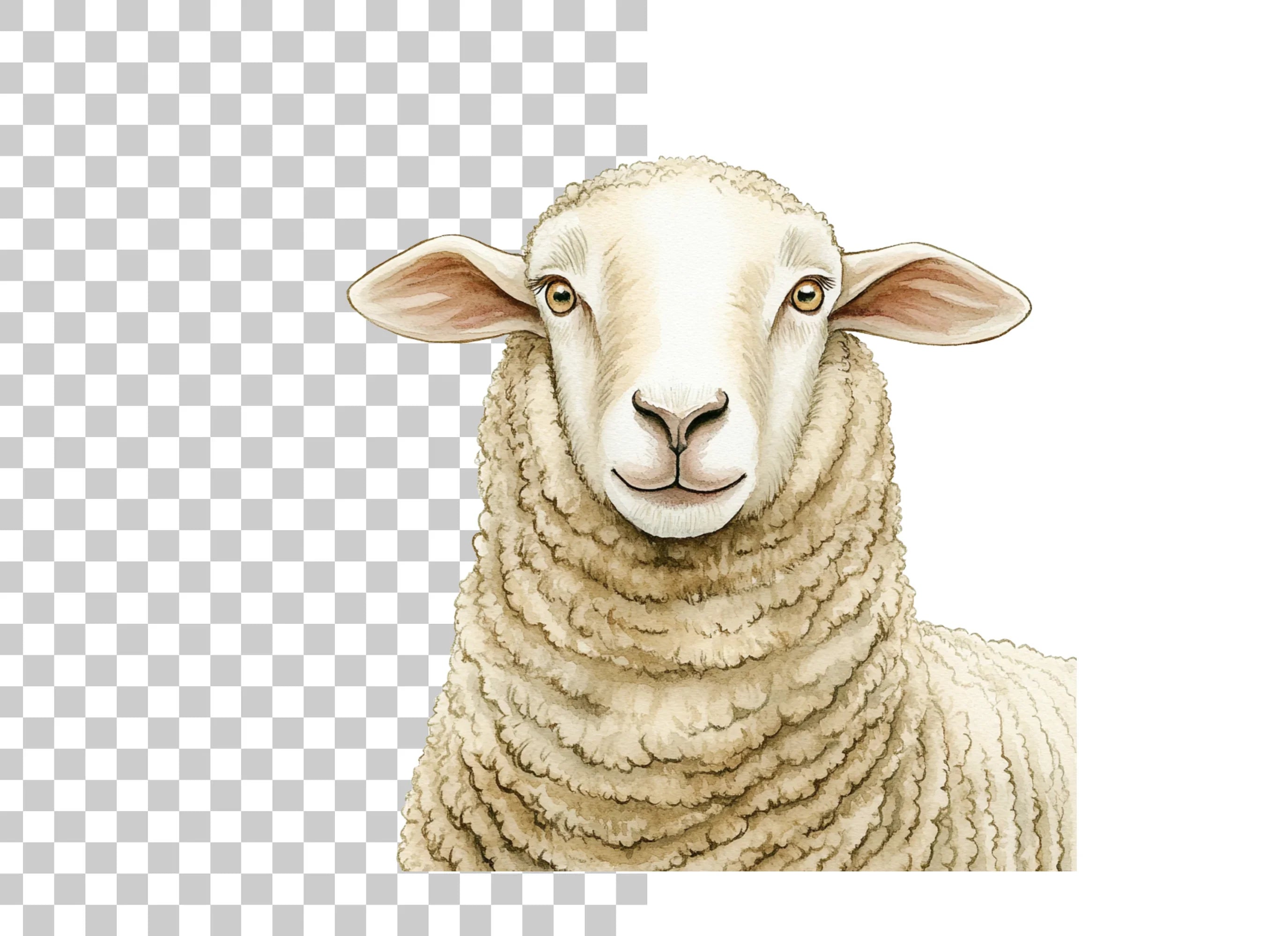 Cute Sheep Face Clipart Bundle