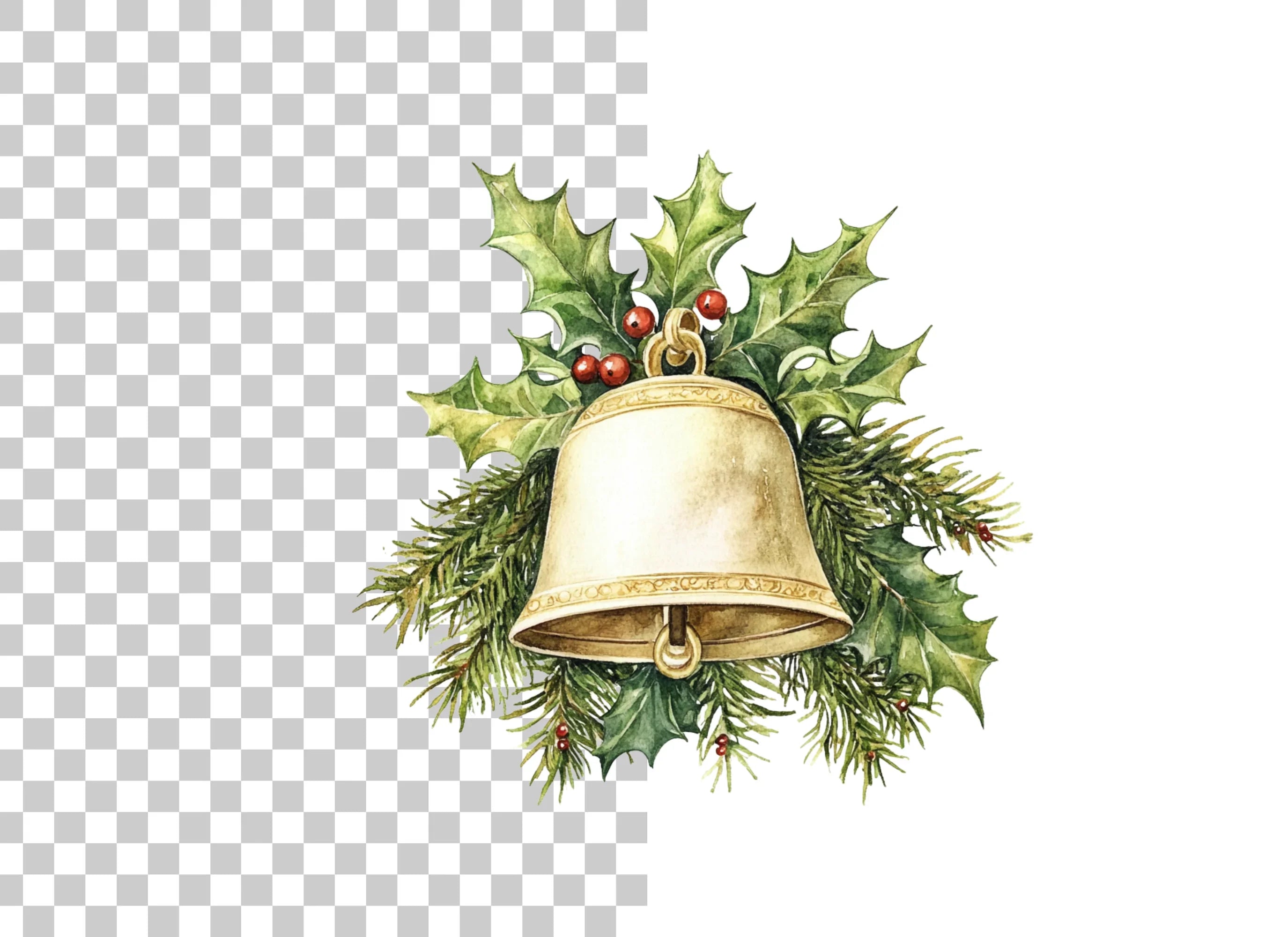 Festive Christmas Bells Clipart Bundle