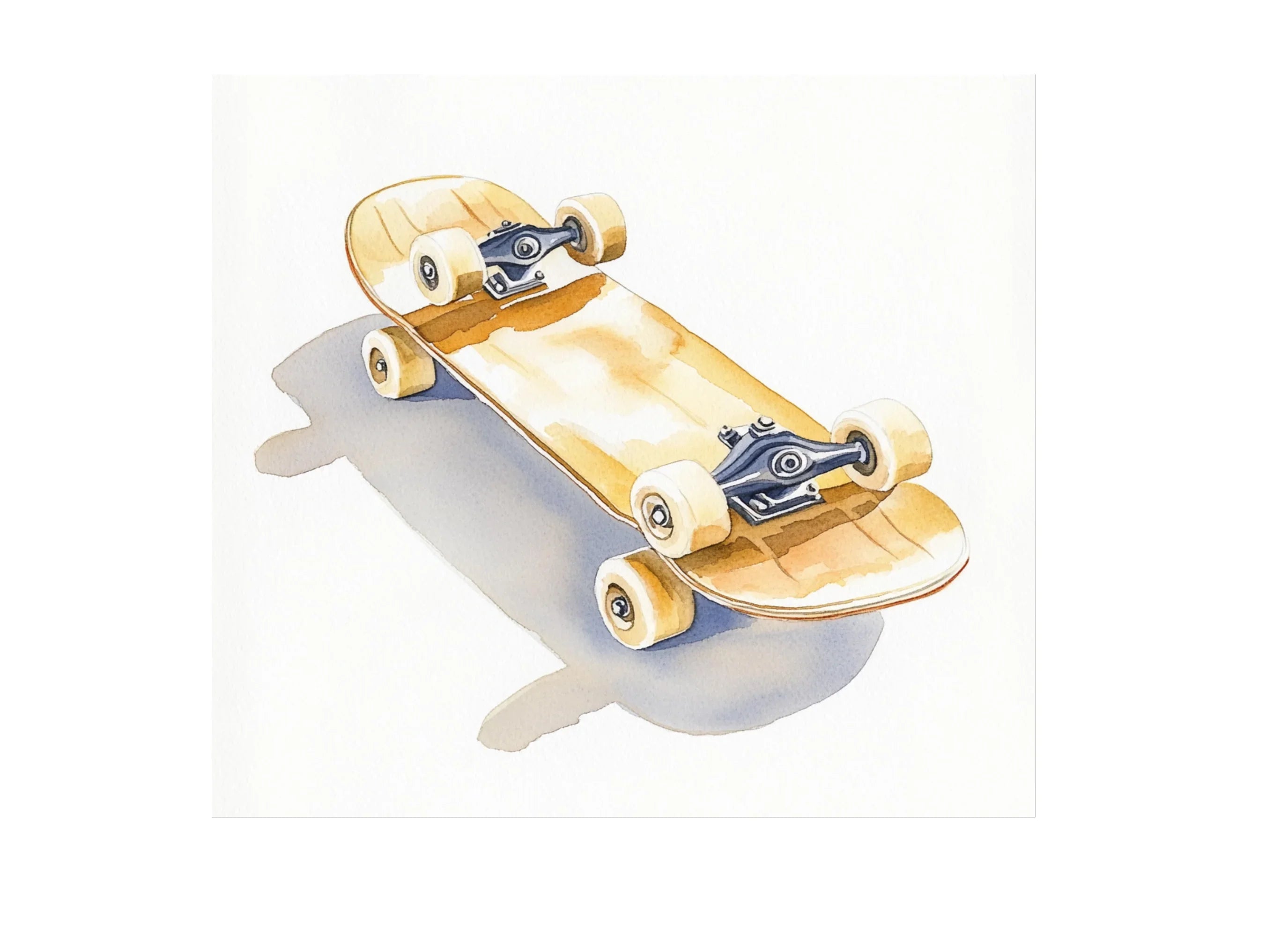 Classic Wooden Skateboard Clipart Bundle
