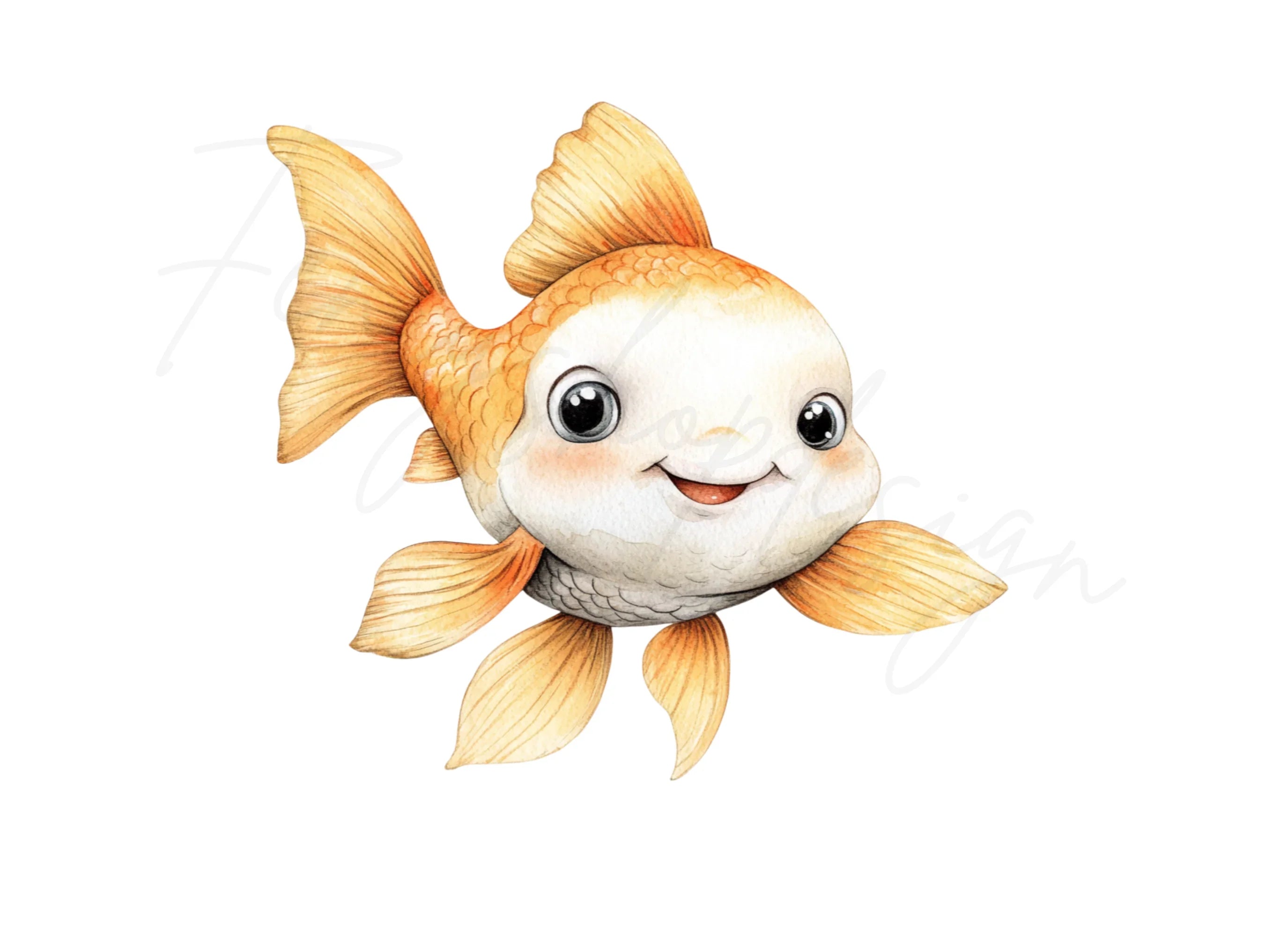 Cute Goldfish Clipart Bundle