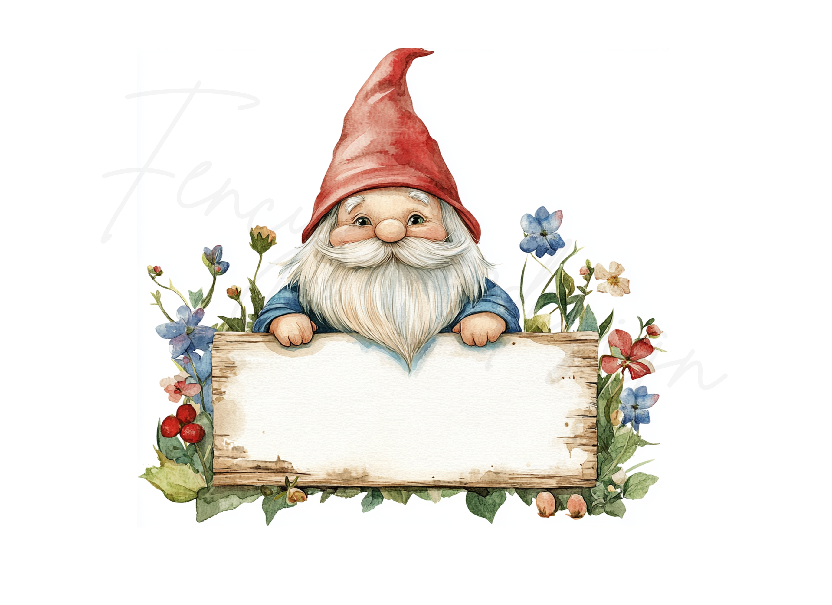 Charming Garden Gnomes with Signs Clipart Bundle