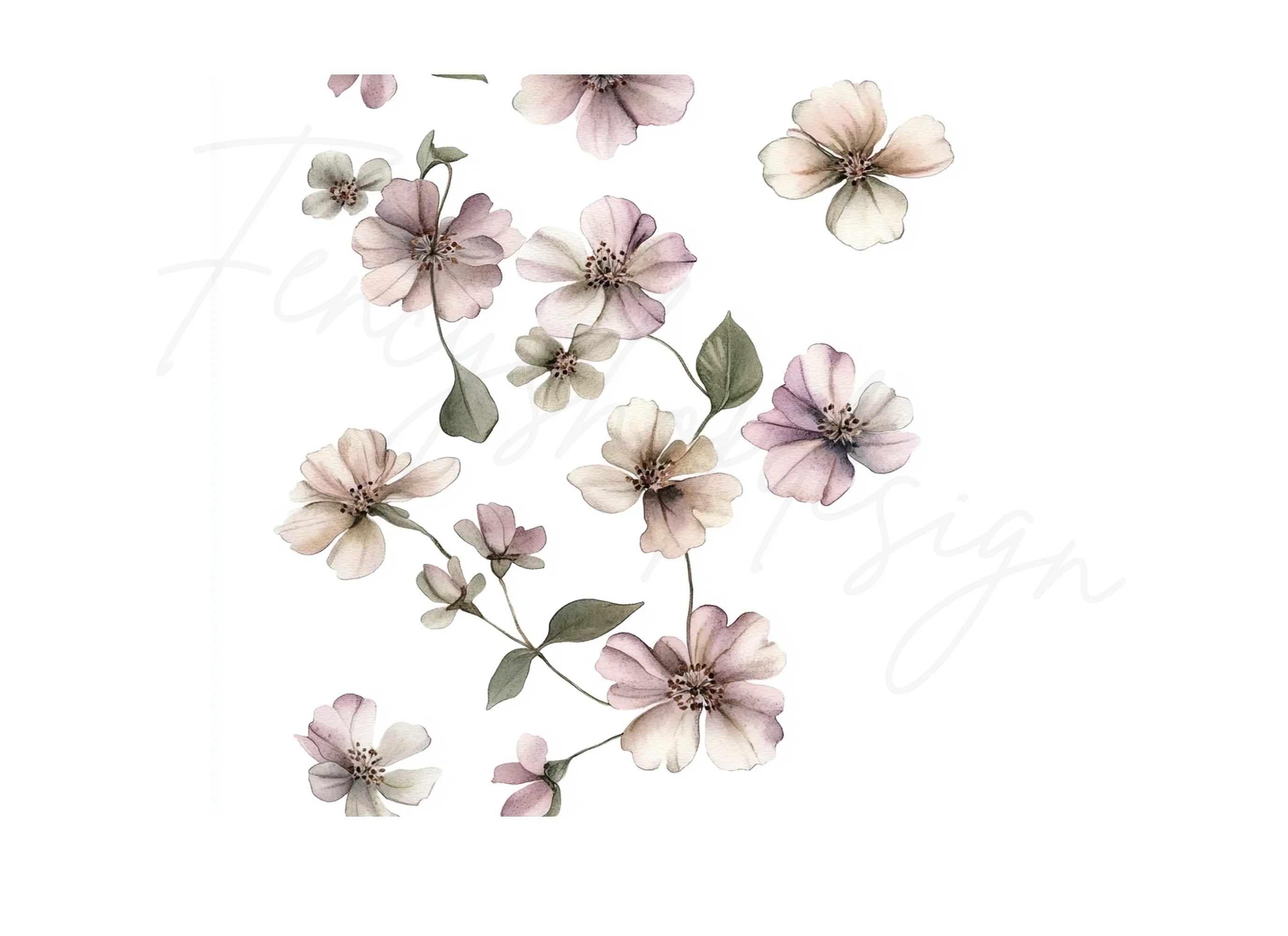Blush Pink Floral Clipart Bundle