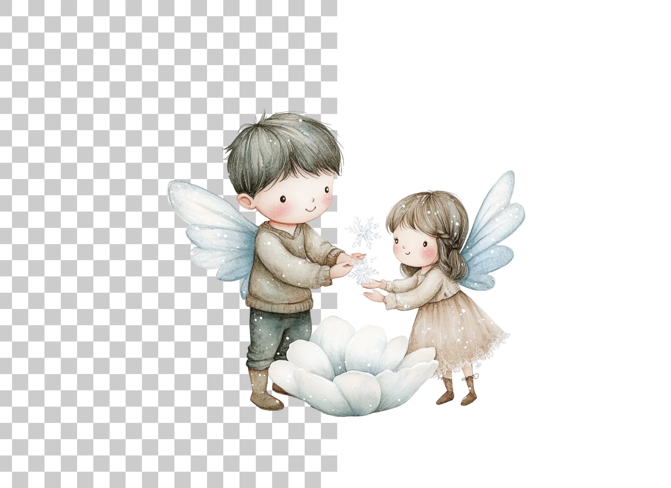 Winter Fairy Children Clipart Bundle