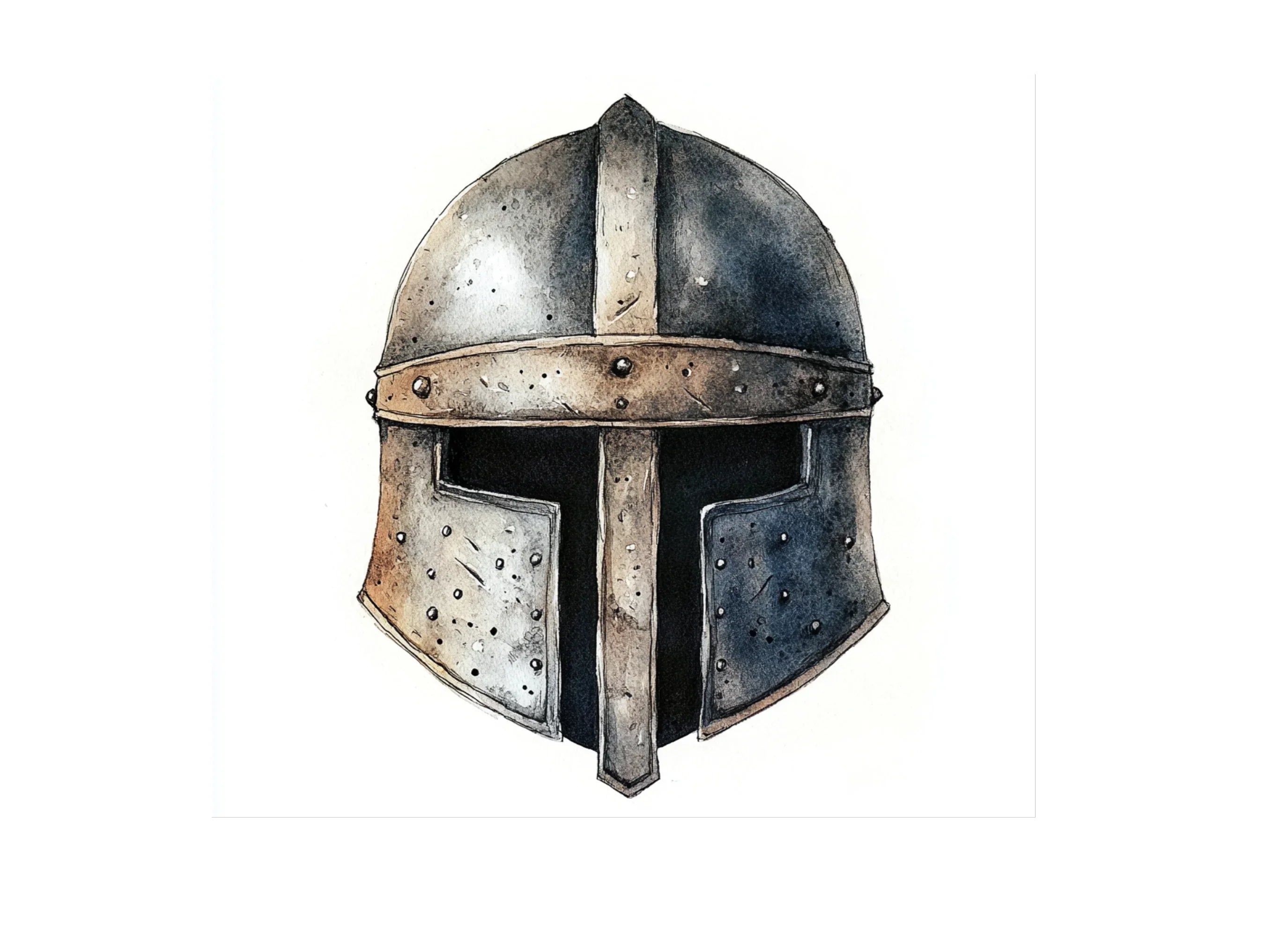 Medieval Knight Helmets Clipart Bundle