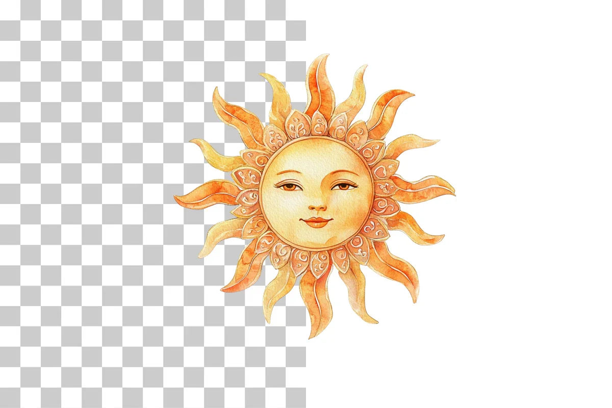 Folk Art Decorative Sun Clipart Bundle - CraftNest - Digital Crafting and Art
