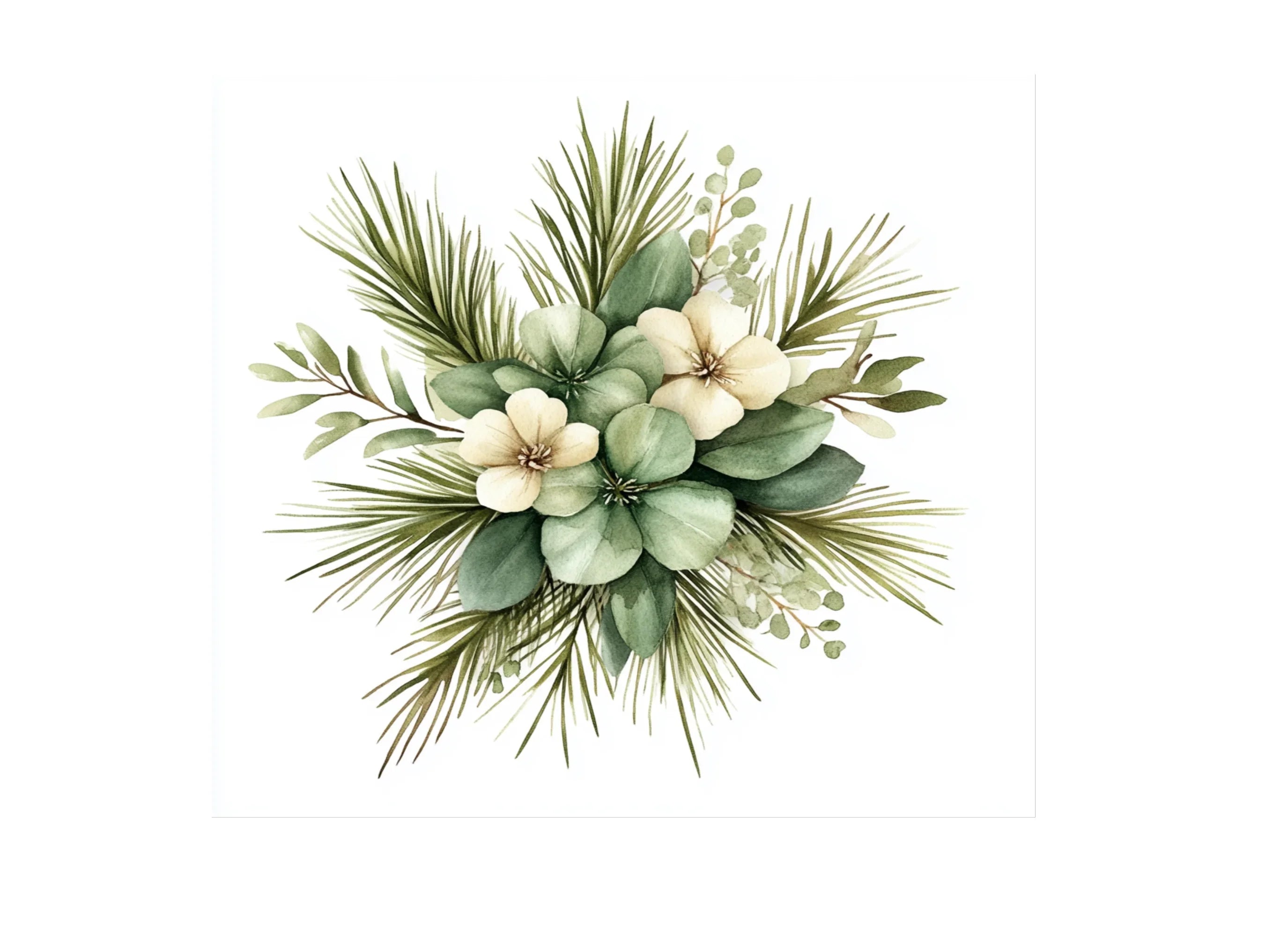 Winter Floral Bouquets Clipart Bundle