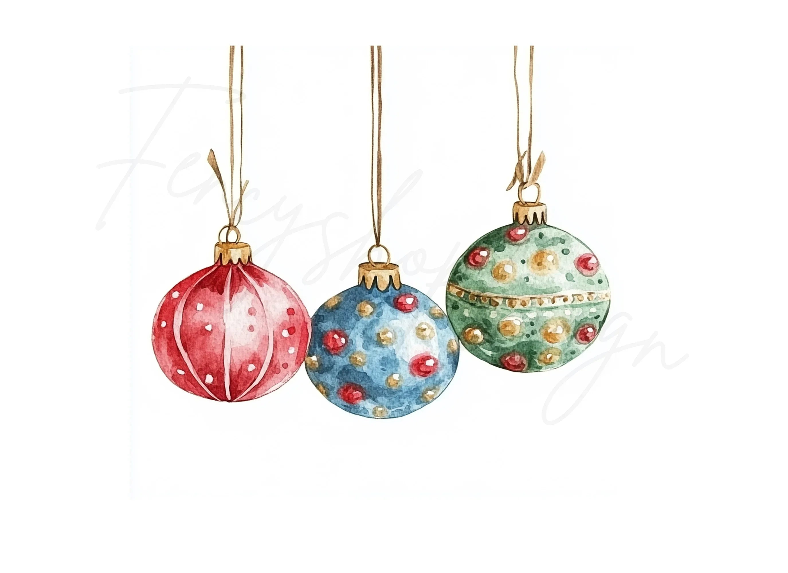 Festive Baubles Clipart Bundle