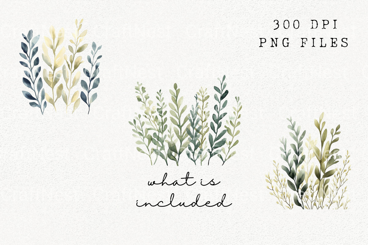 Lush Green Foliage Clipart Bundle