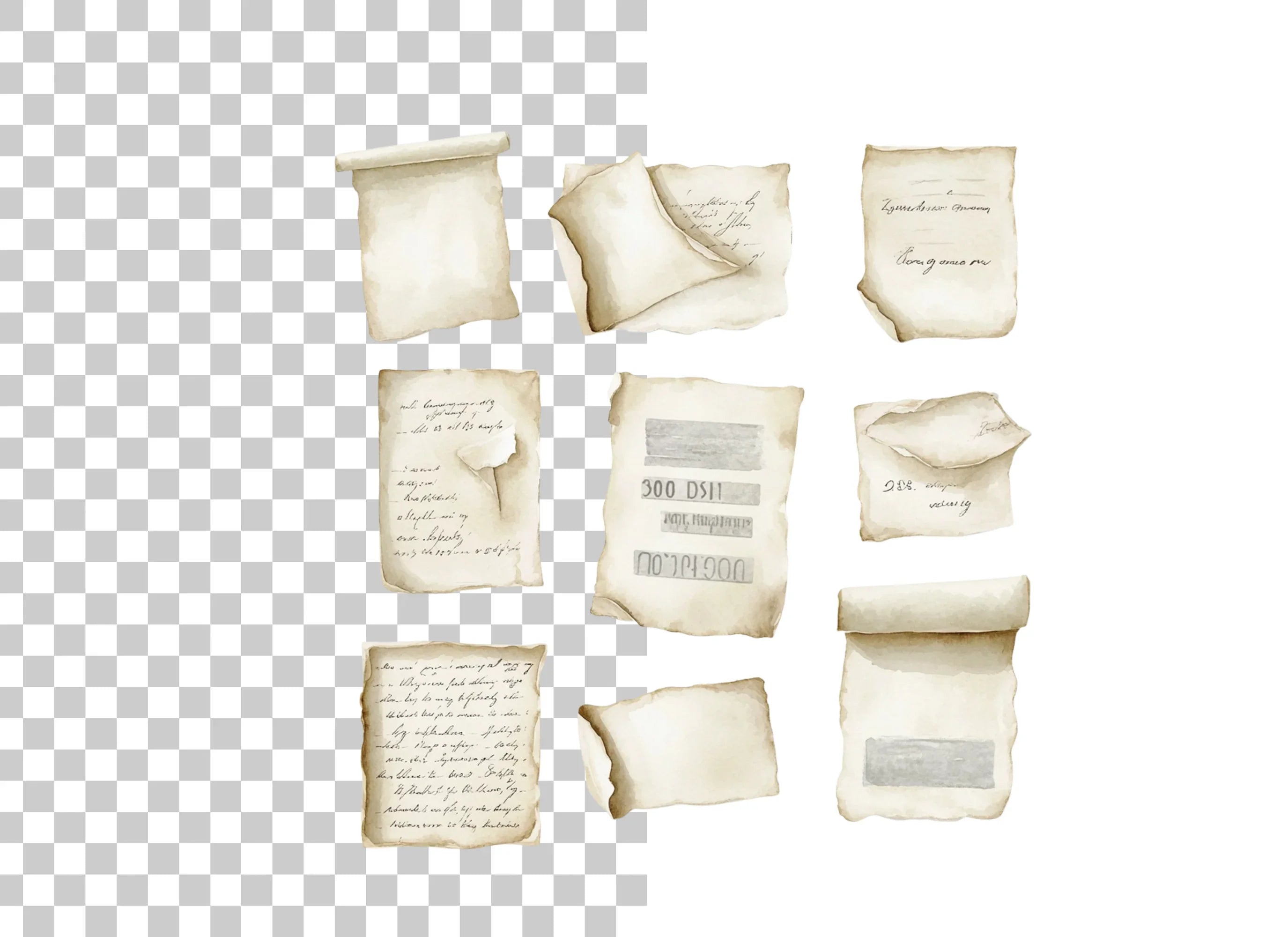 Assorted Vintage Scrolls Clipart Bundle