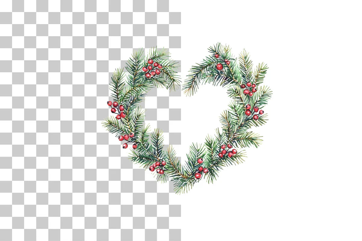 Christmas Heart Wreath Clipart Bundle - CraftNest - Digital Crafting and Art