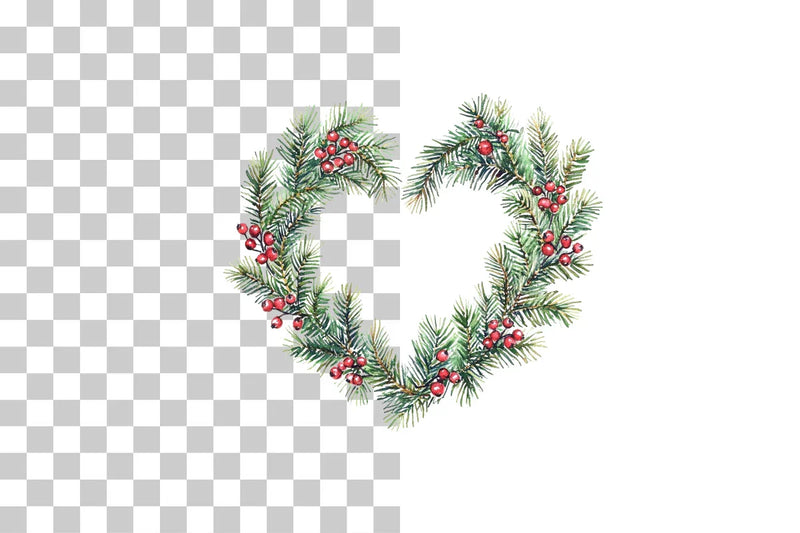Christmas Heart Wreath Clipart Bundle - CraftNest - Digital Crafting and Art