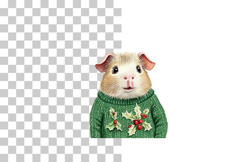 Cute Christmas Guinea Pig Clipart Bundle - CraftNest - Digital Crafting and Art
