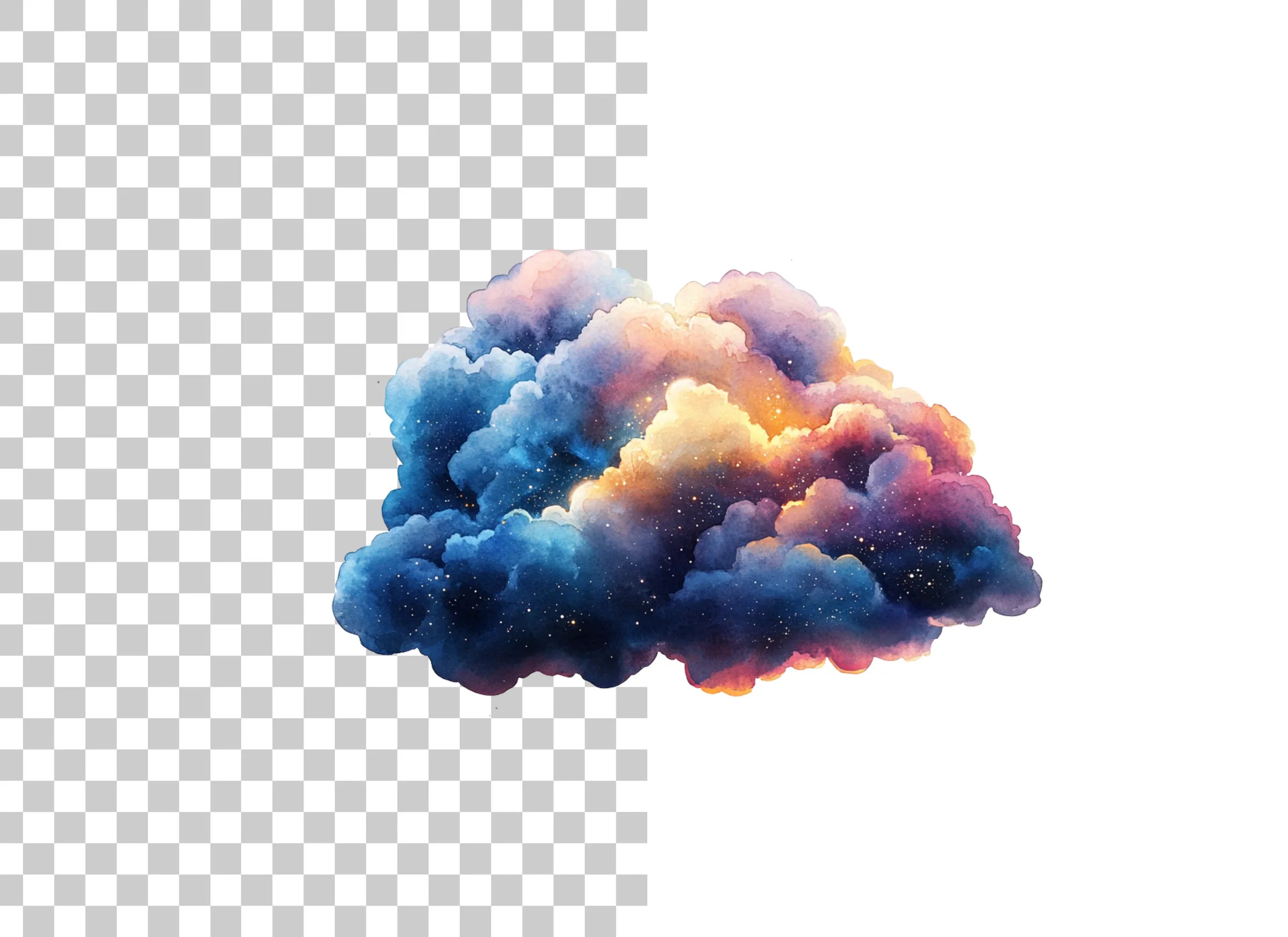 Mystical Cloud Illustration Clipart Bundle