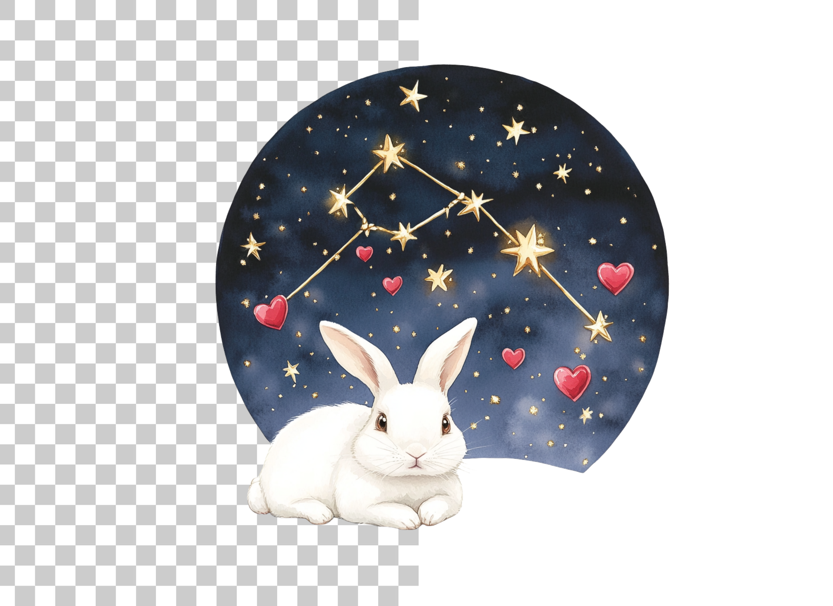 Celestial Bunny Constellation Clipart Bundle