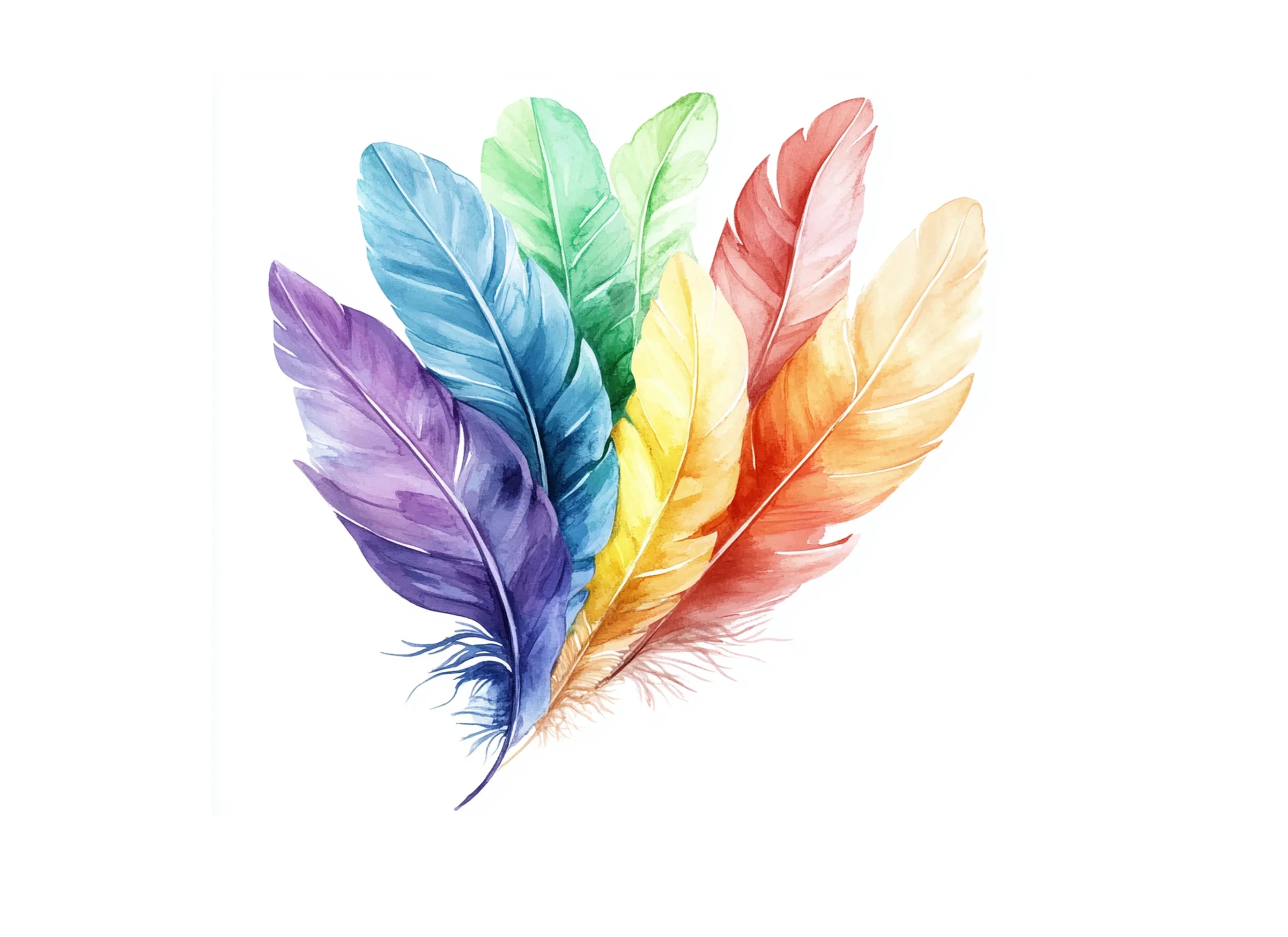 Assorted Colorful Feather Clipart Bundle