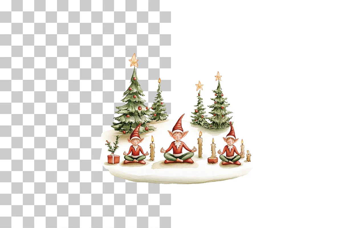 Christmas Yoga Elves & Santa Clipart Bundle - CraftNest - Digital Crafting and Art