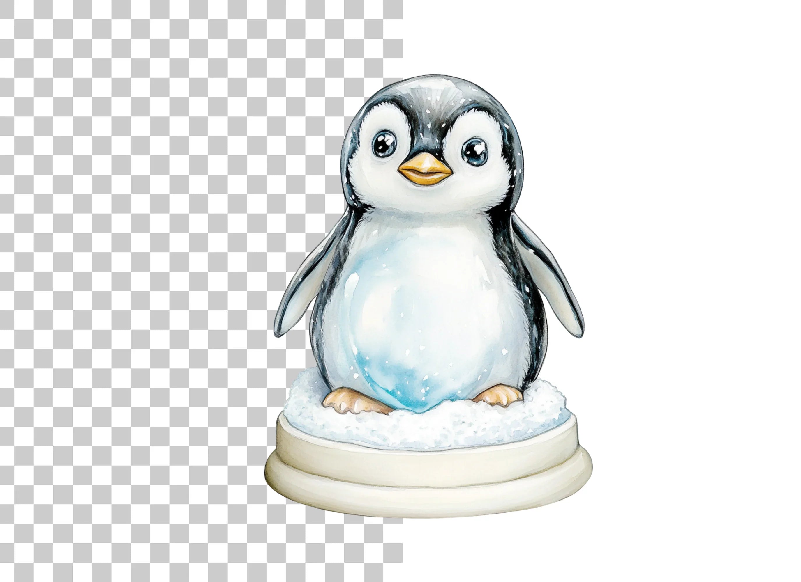Cute Baby Penguin Winter Clipart Bundle