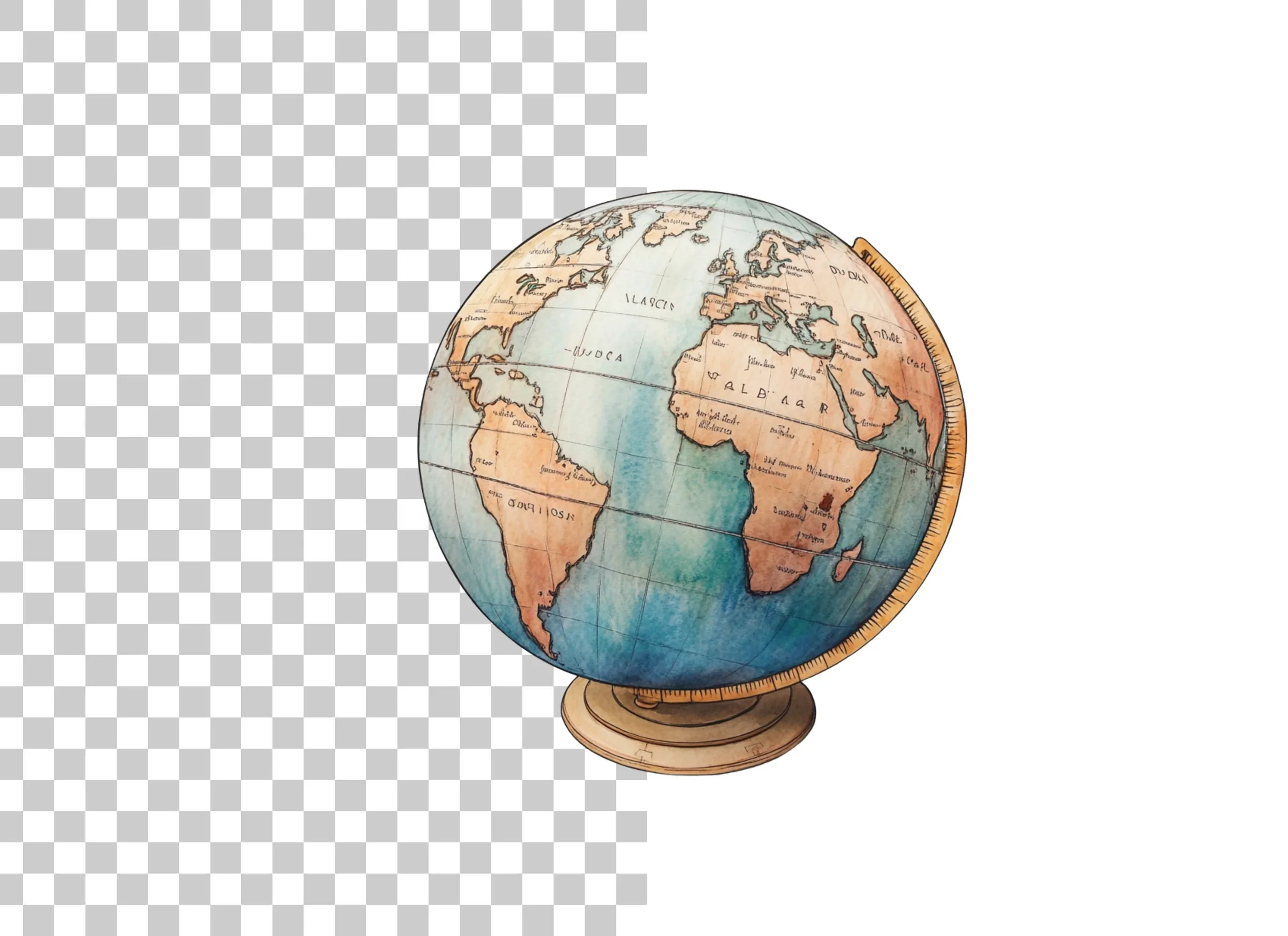 Vintage World Globe Clipart Bundle