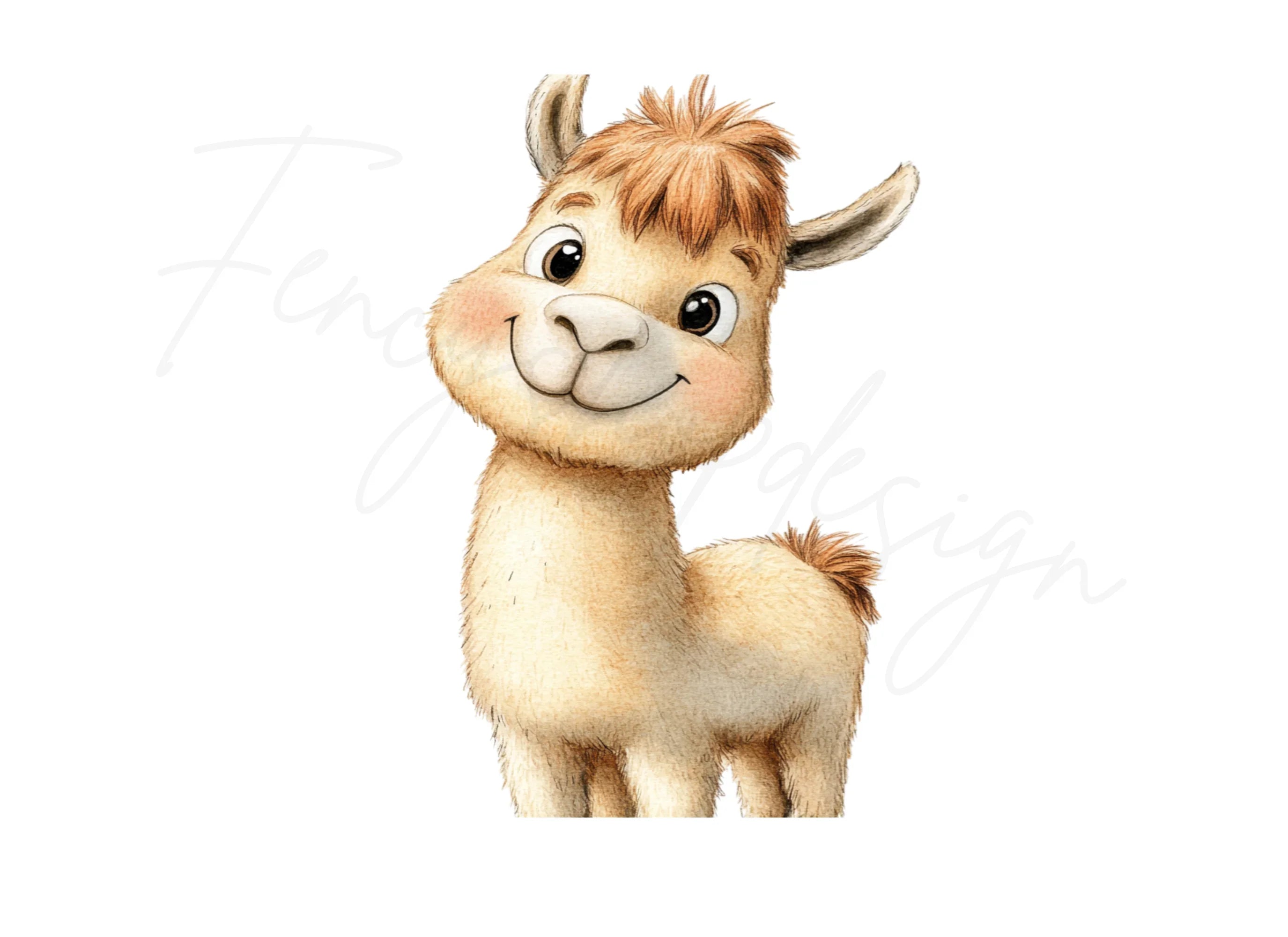 Cute Llama Faces Clipart Bundle