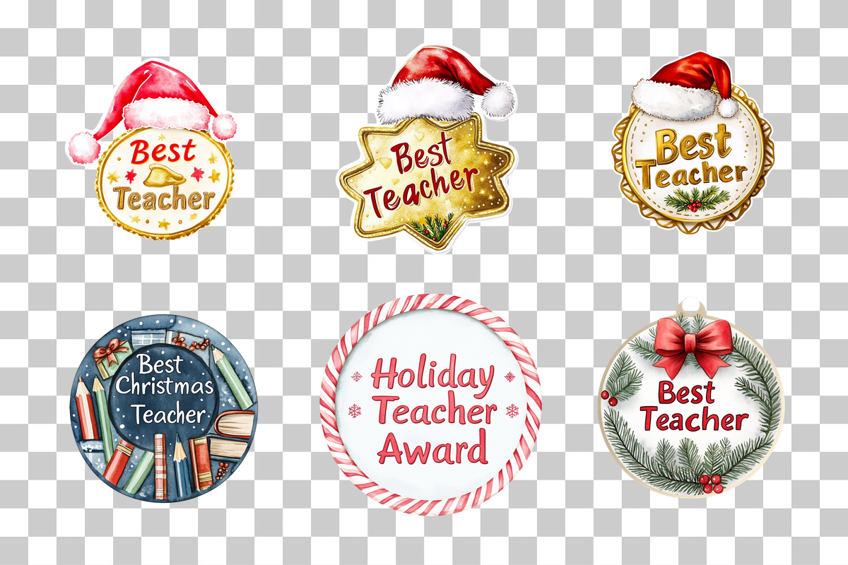Holiday Teacher Award Clipart Bundle