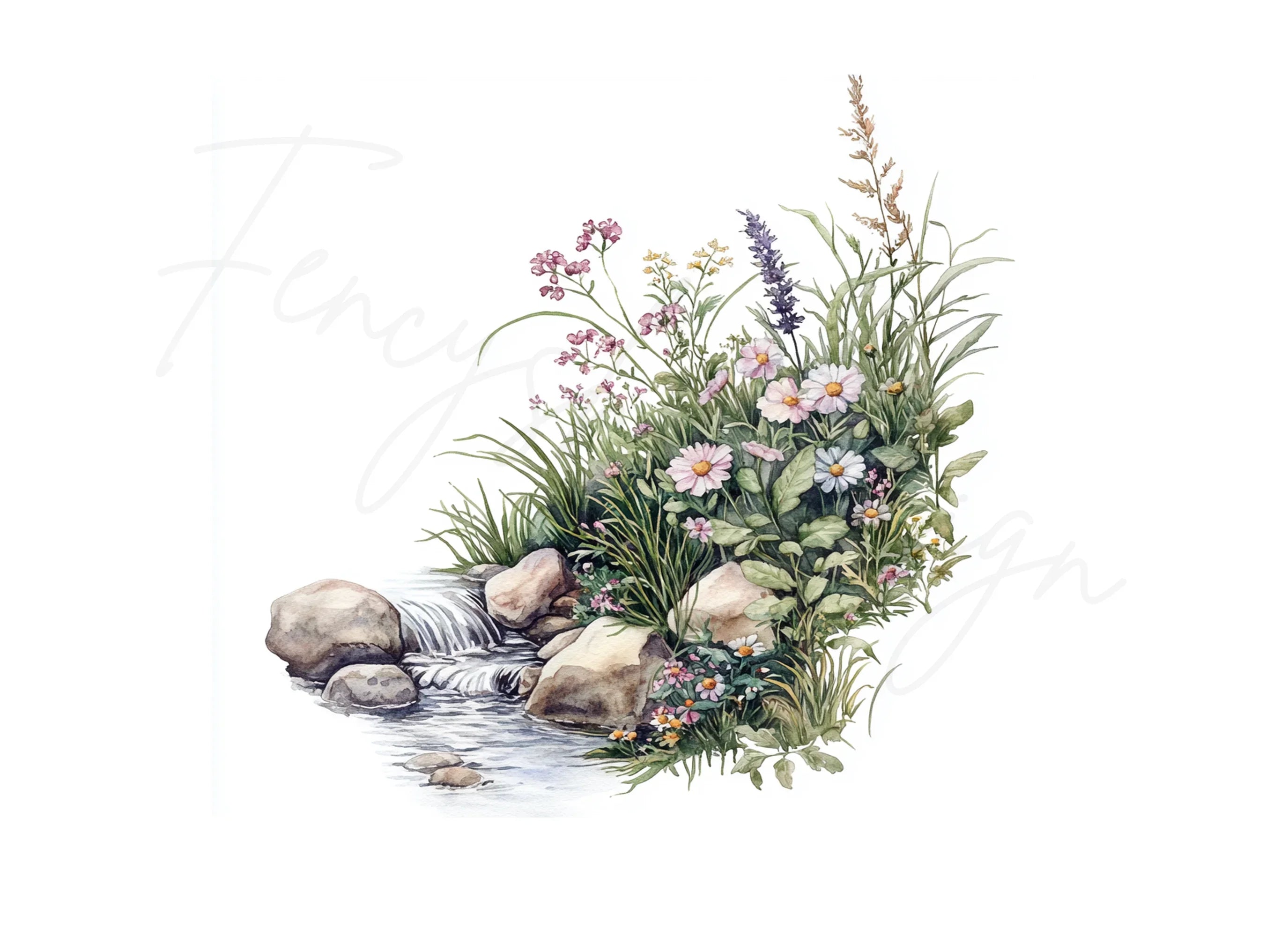 Wildflower Stream Clipart Bundle