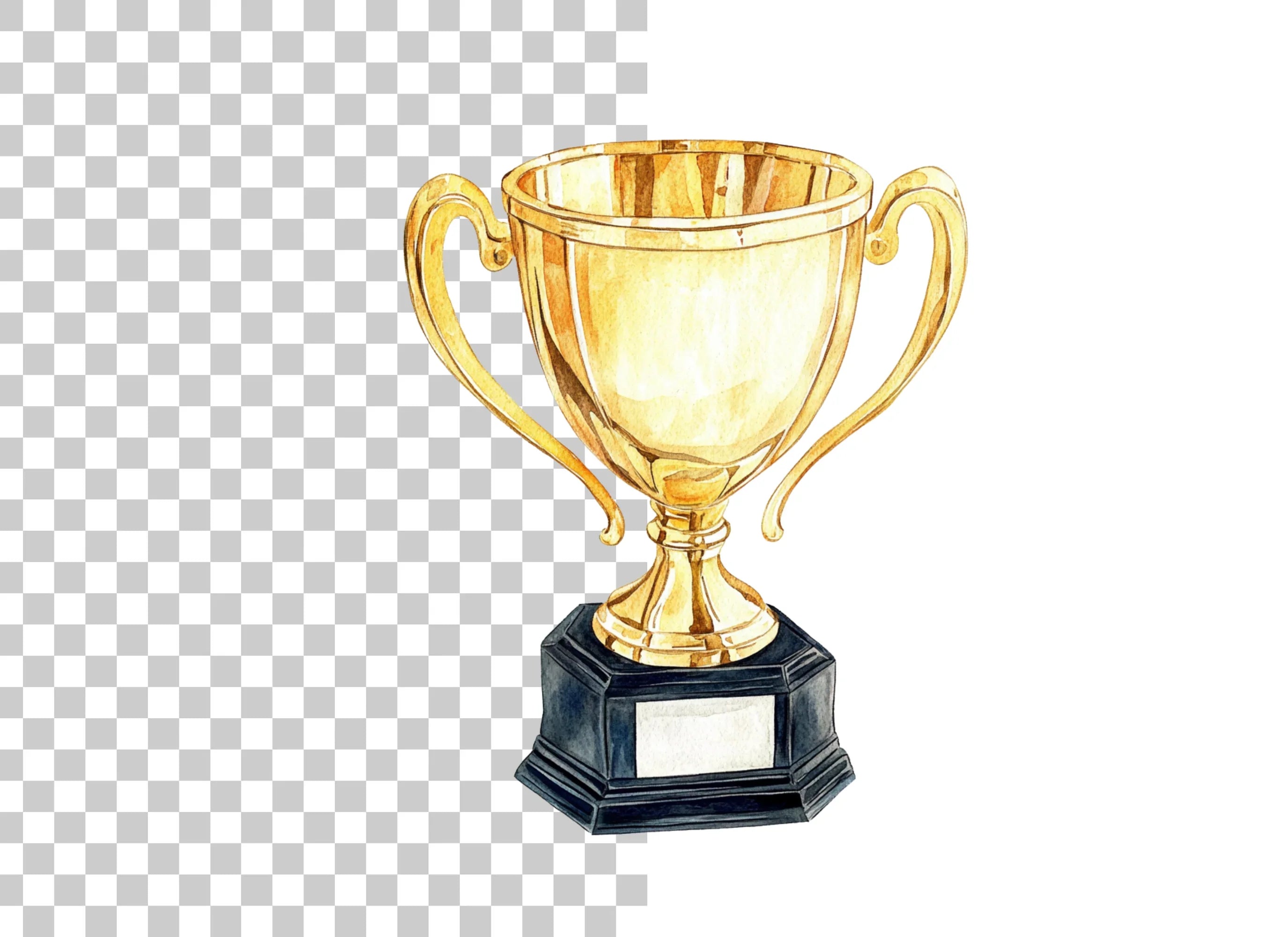 Golden Trophy Awards Clipart Bundle