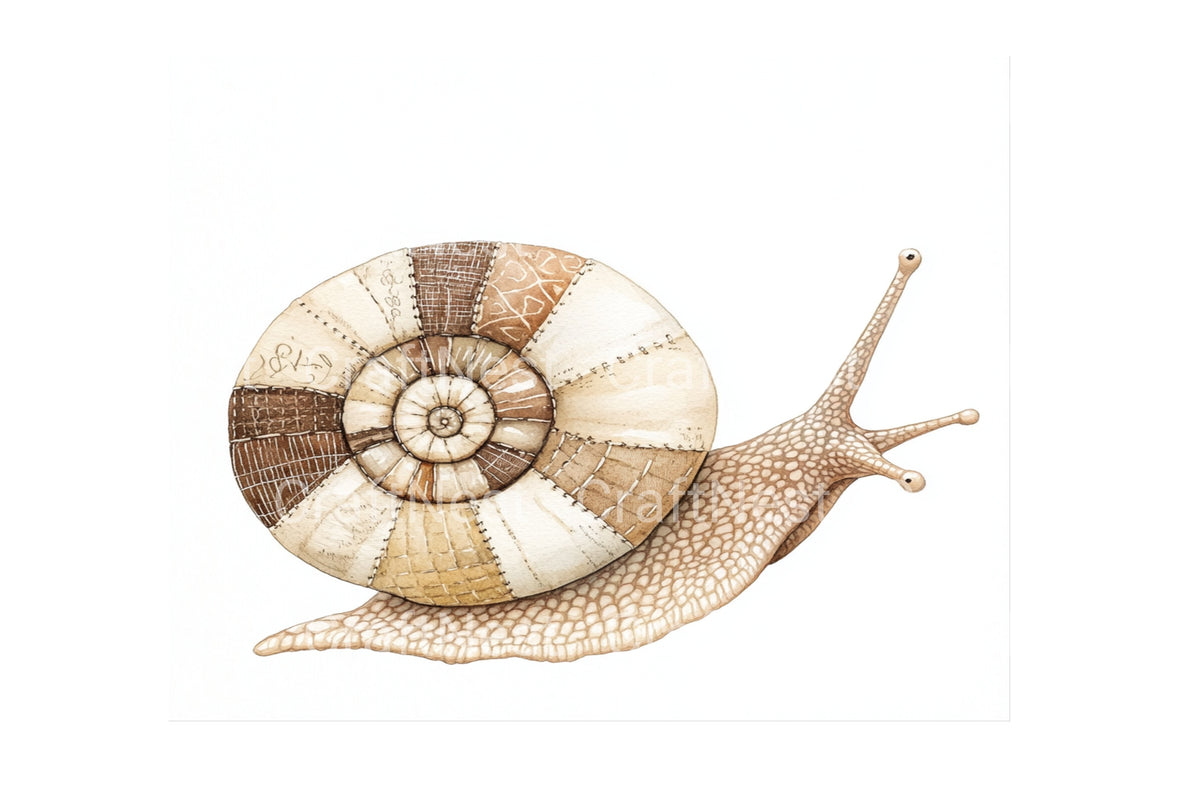 Patchwork Snail Clipart Bundle