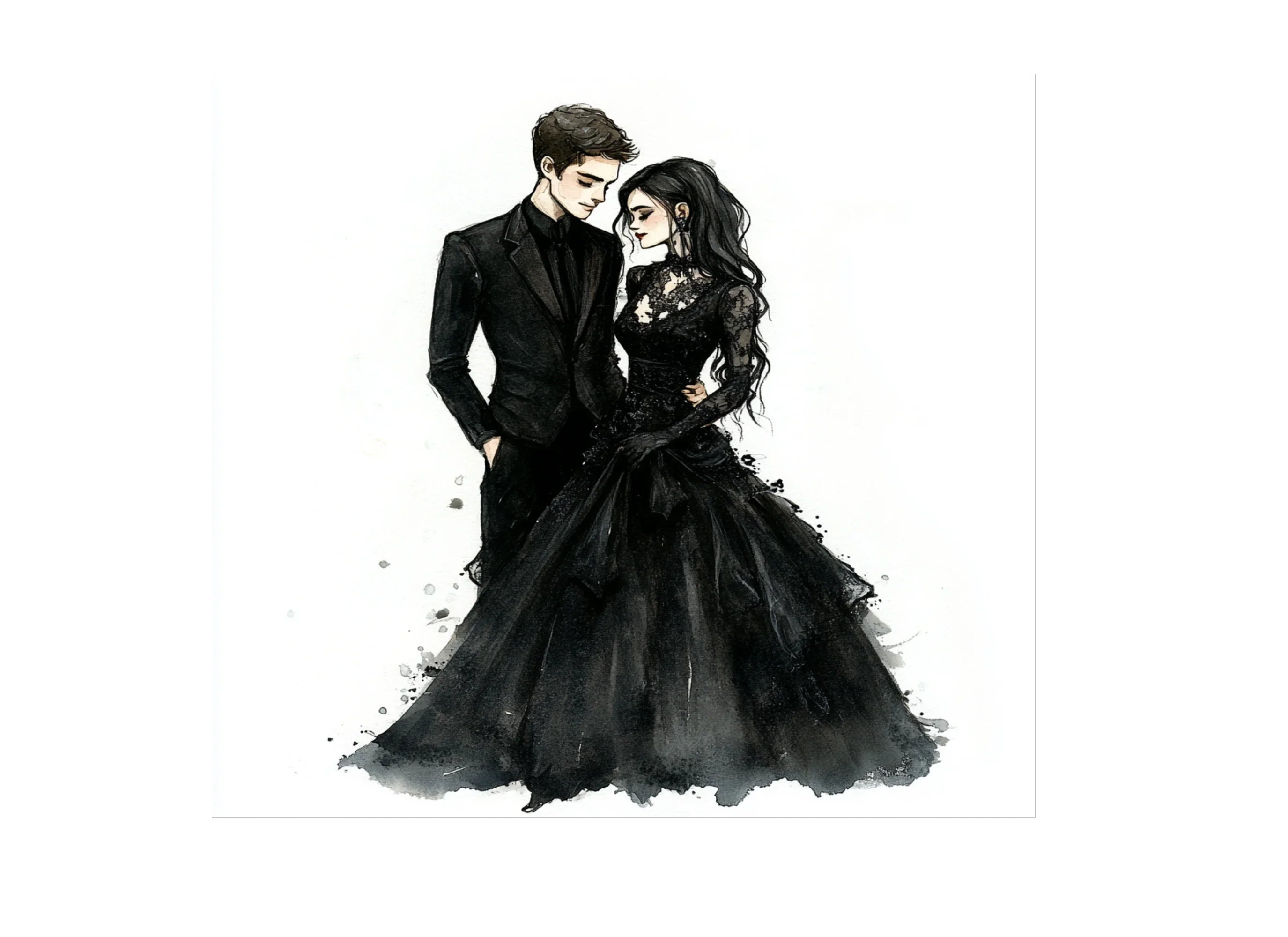 Gothic Wedding Couple Clipart Bundle
