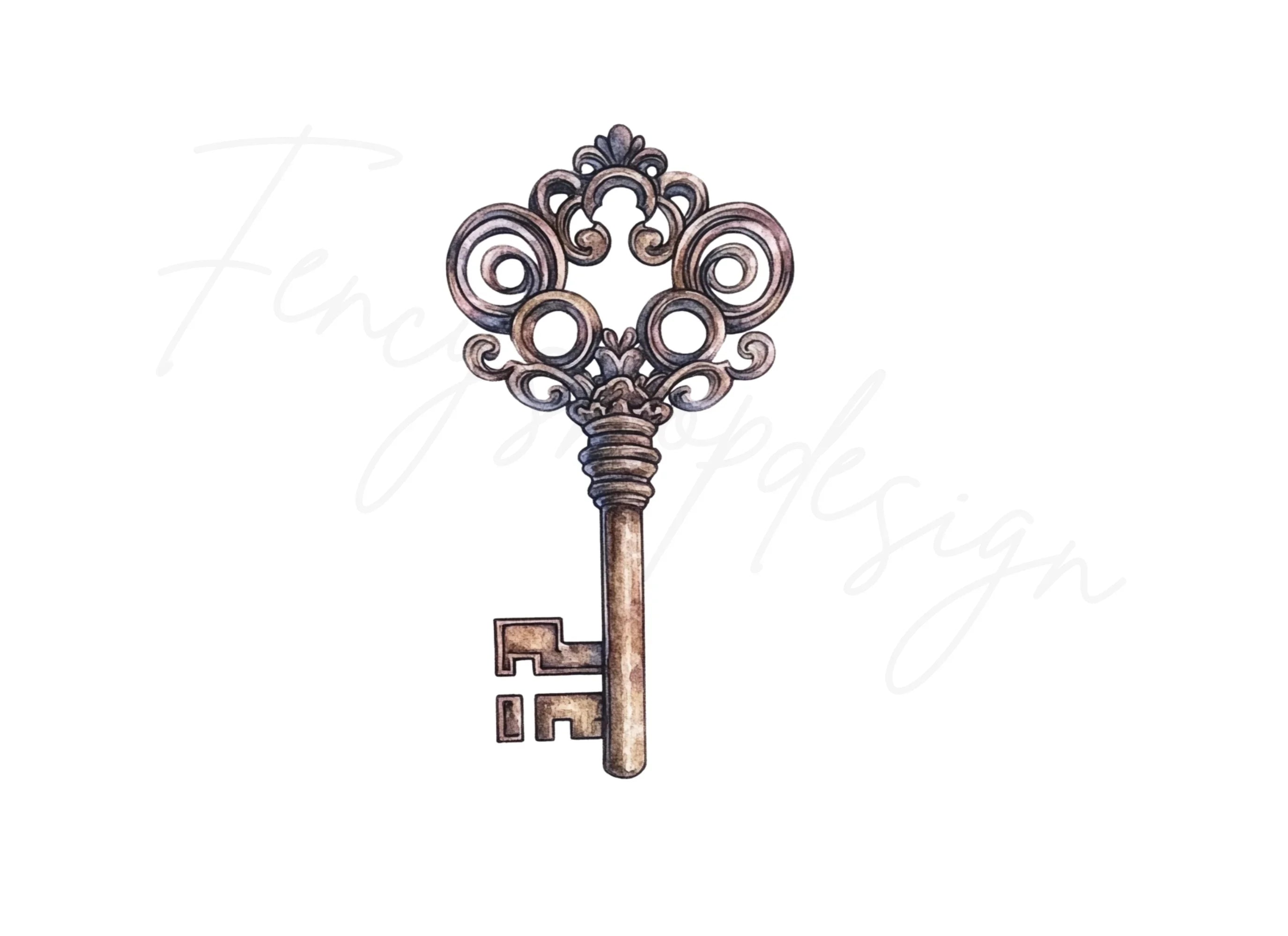 Ornate Antique Key Clipart Bundle