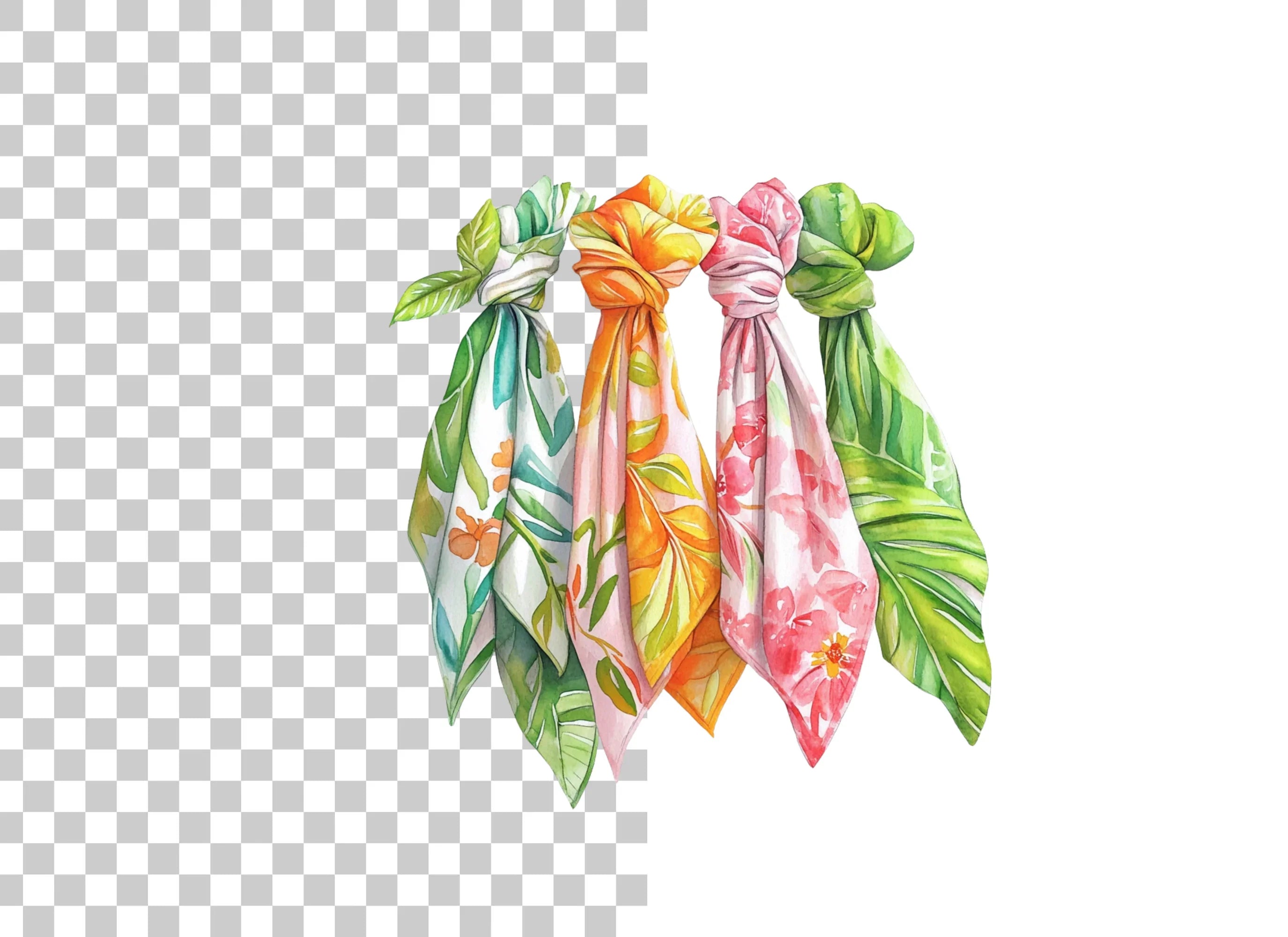 Tropical Scarves Clipart Bundle