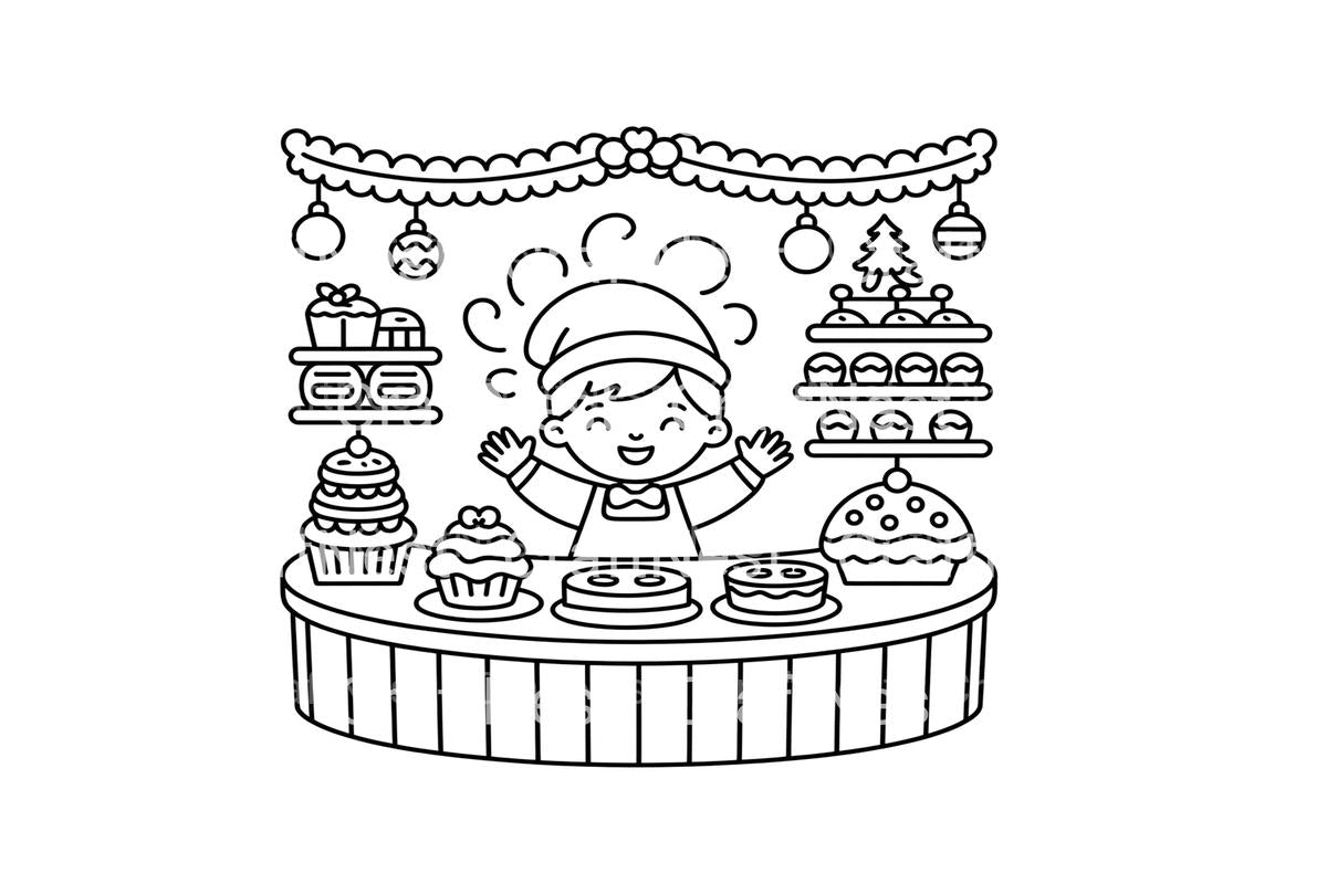 Festive Bakery Shop Coloring Books