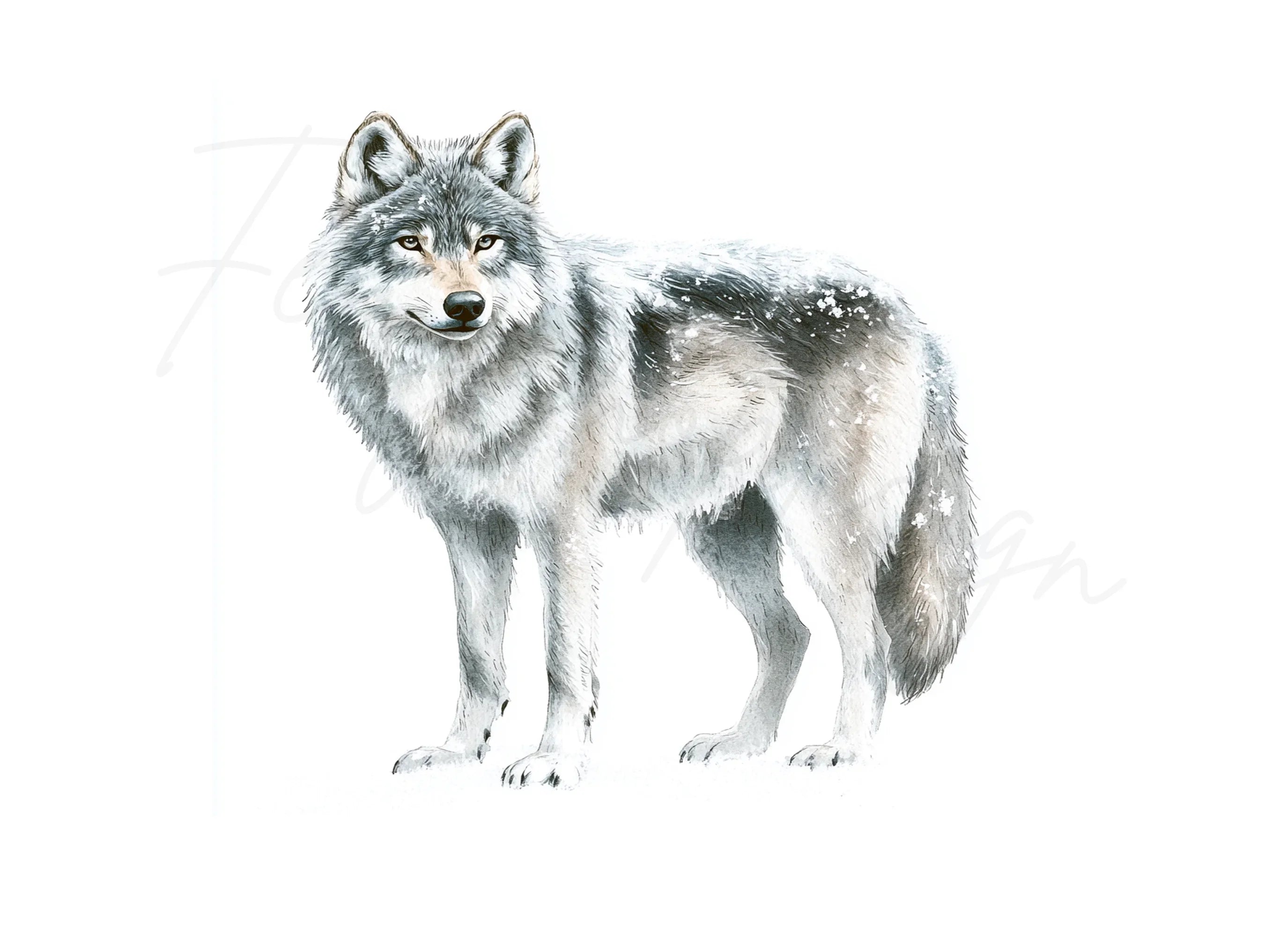 Majestic Gray Wolf Clipart Bundle