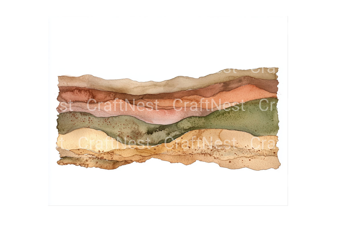 Layered Earth Strata Graphics Clipart Bundle